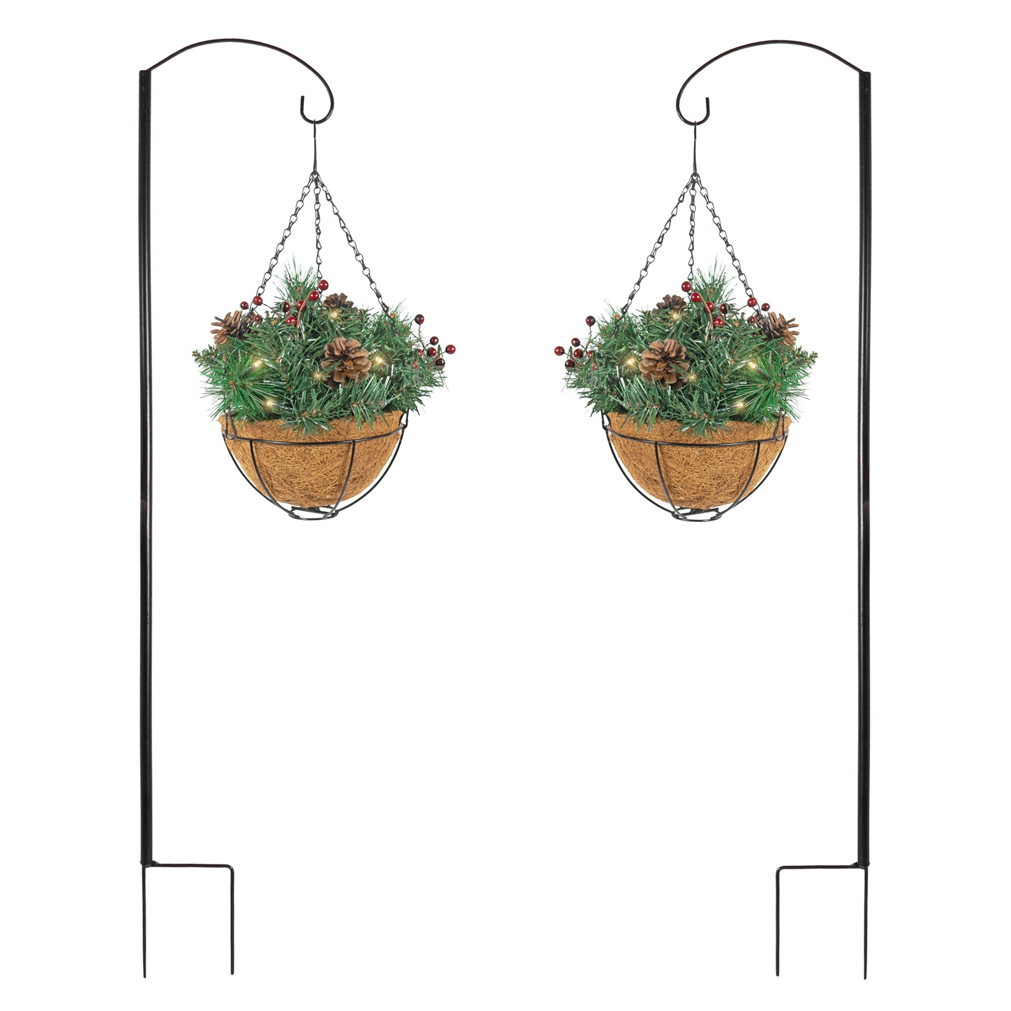 Equinox Holiday Wonderland Aberdeen Walkway Artificial Hanging Basket- 2 Pack