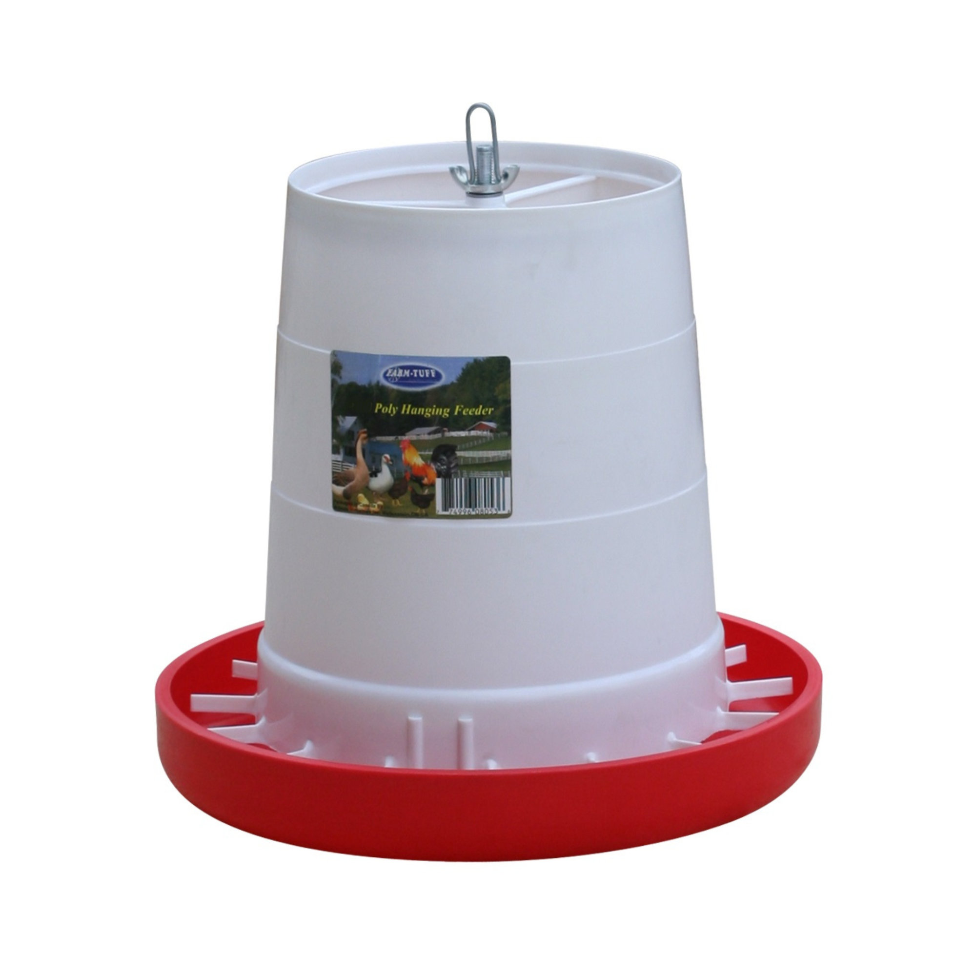 Farm Tuff Durable Outdoor Hanging Plastic Automatic Poultry Feeder with Customizable Flow Rates for Chickens