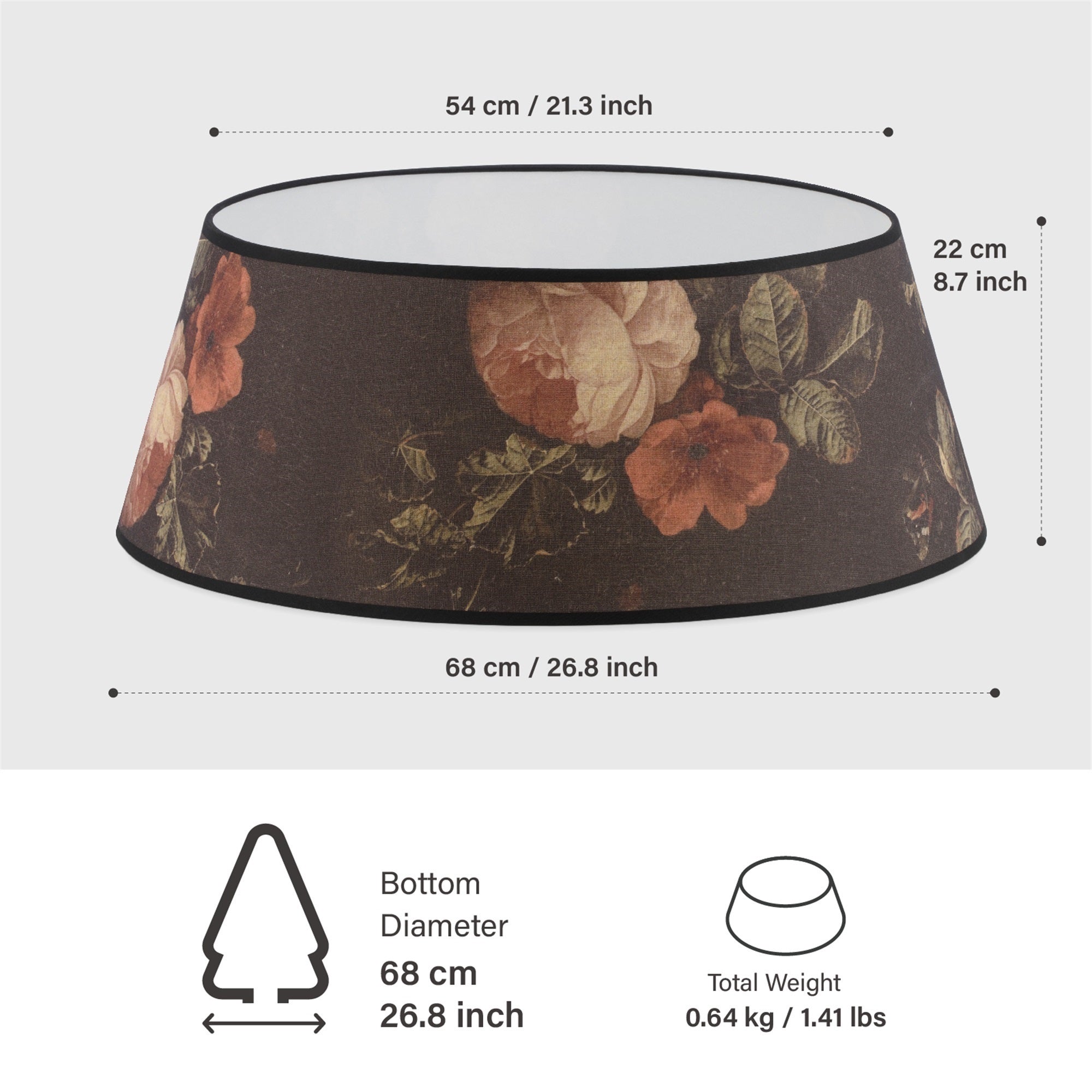 Tree Nest Large Gallery Christmas Tree Collar Round Ring Skirt Base Durable Fabric Cover Christmas Decorations, Colorful, 27"