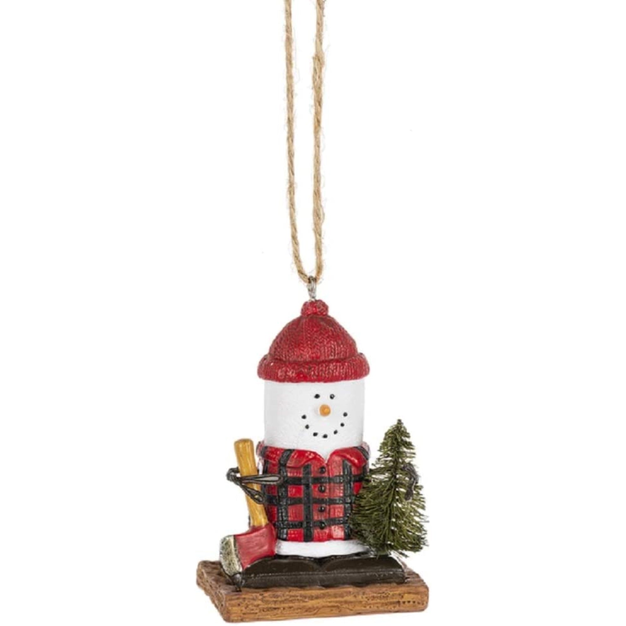 Ganz Smores Lumberjack Snowman Holiday Christmas Ornament