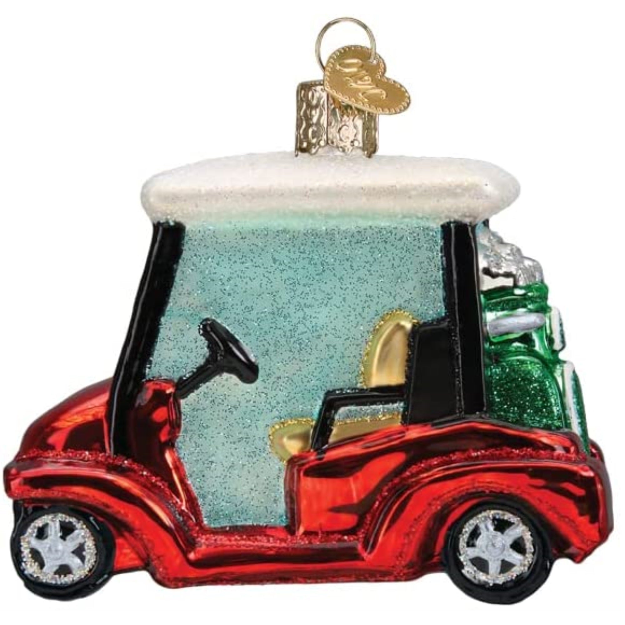 Old World Christmas Glass Blown Tree Ornament, Golf Cart