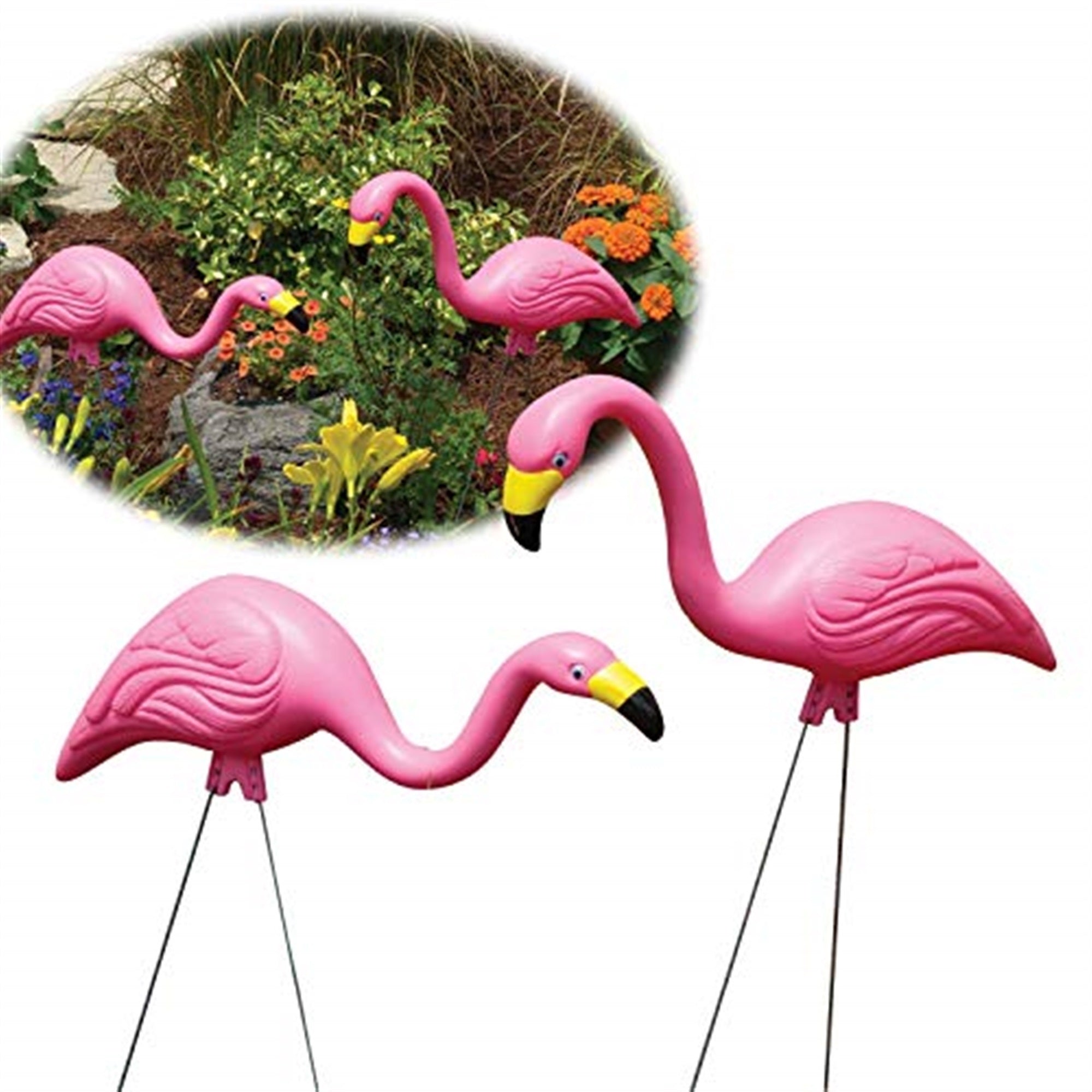 Bloem Pink Flamingo Garden Yard Statues, Set of 2