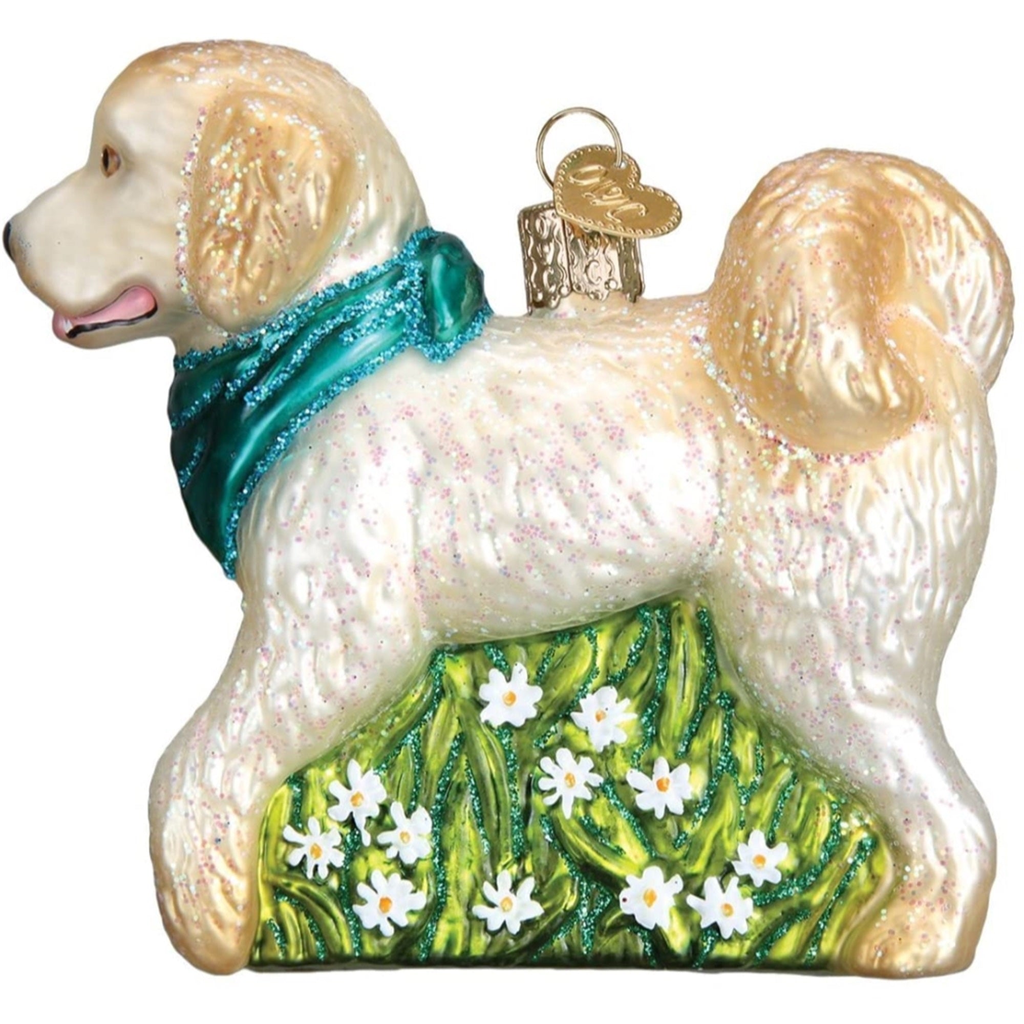 Old World Christmas Glass Blown Doodle Dog Ornament