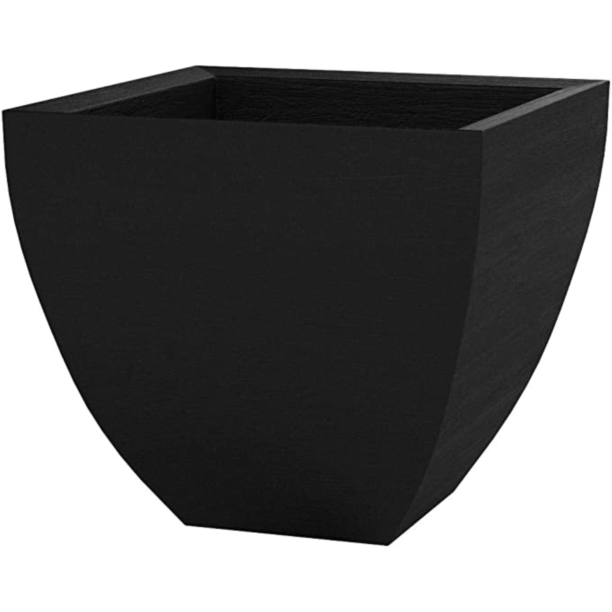 Tusco Products Modern Planter, Short Square, Black - 16" x 13"