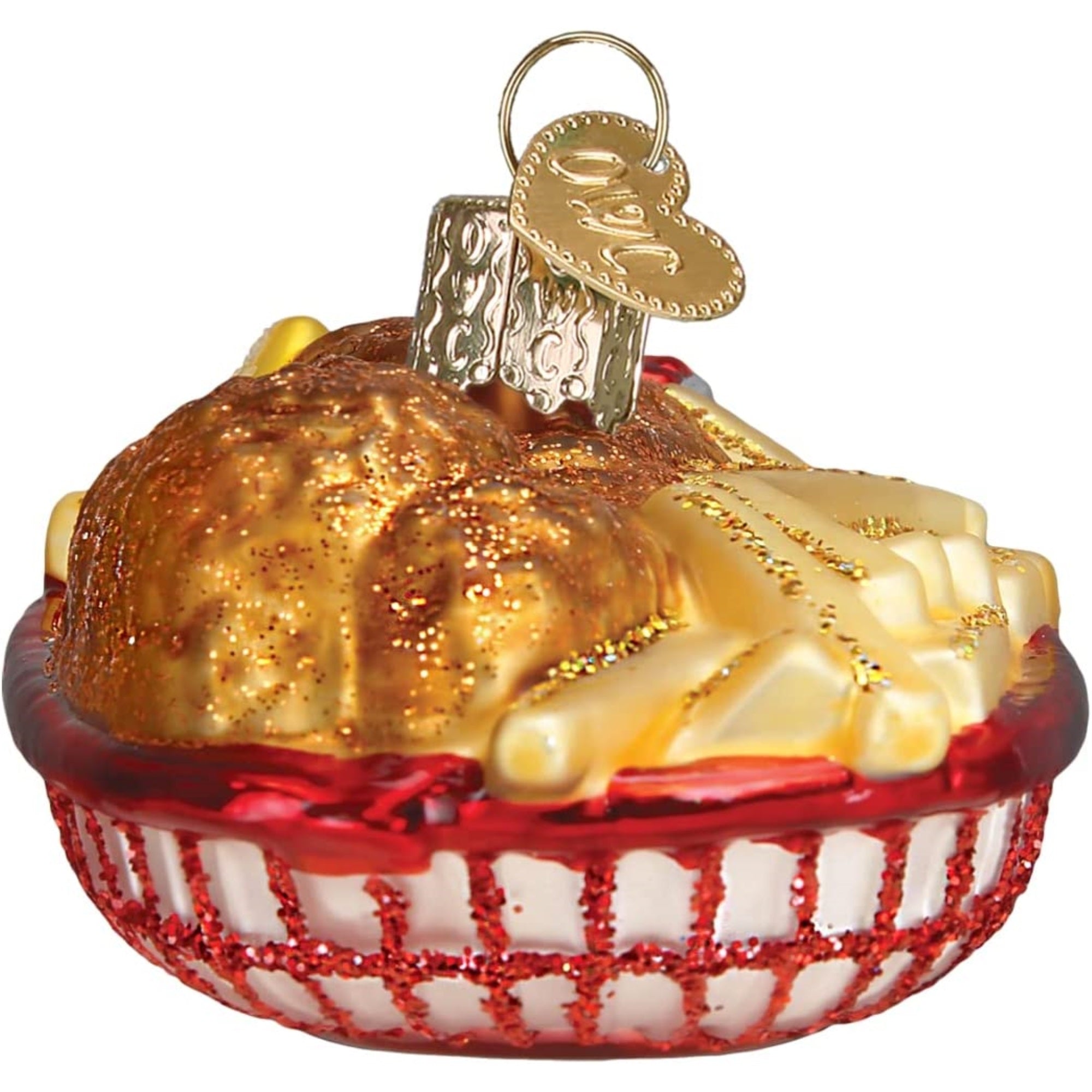 Old World Christmas Blown Glass Christmas Ornament, Chicken Basket