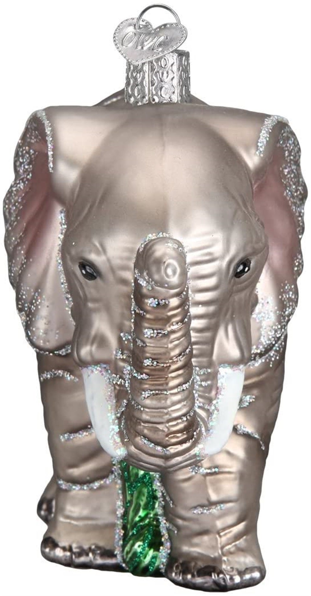 Old World Christmas Glass Blown Ornament Large Elephant, 5"