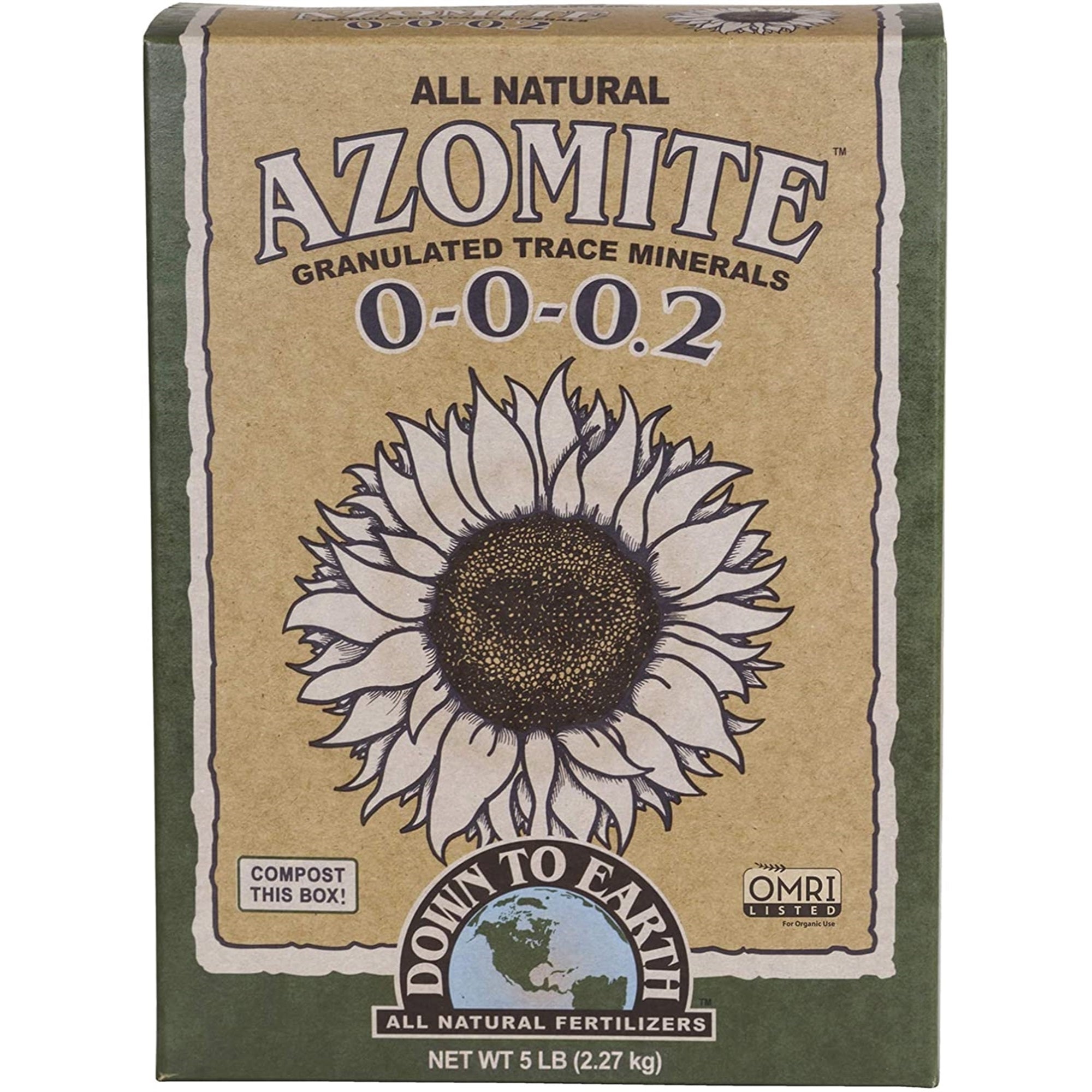 Down to Earth Organic Azomite Granulated Trace Minerals 0-0-0.2, 5lb