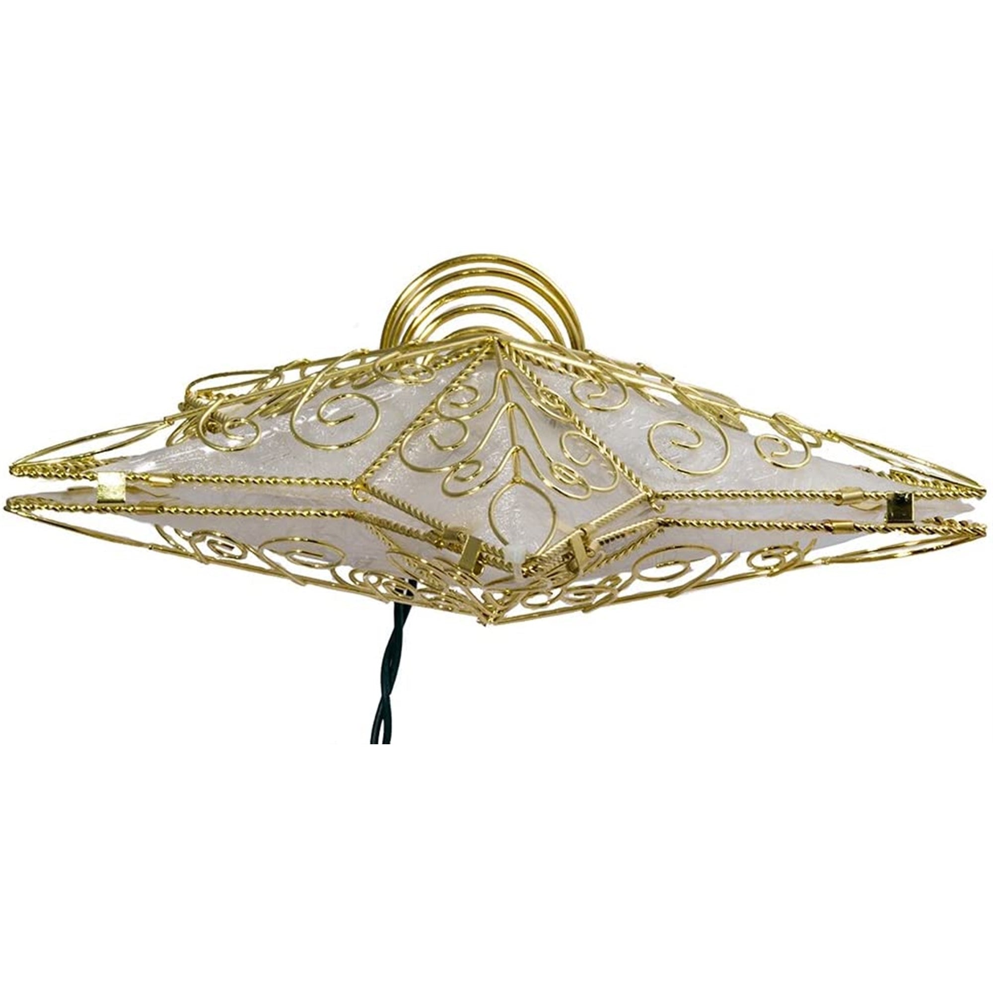 Kurt Adler 10-Light Gold Reflector Star Lighted Treetop, 8.5"