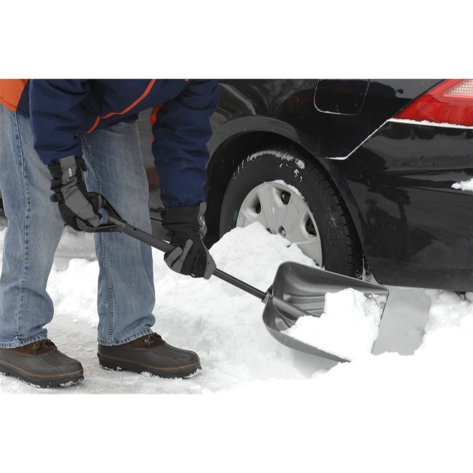Suncast Automotive Snow Shovel with Telescoping Handle, Grey, 11"