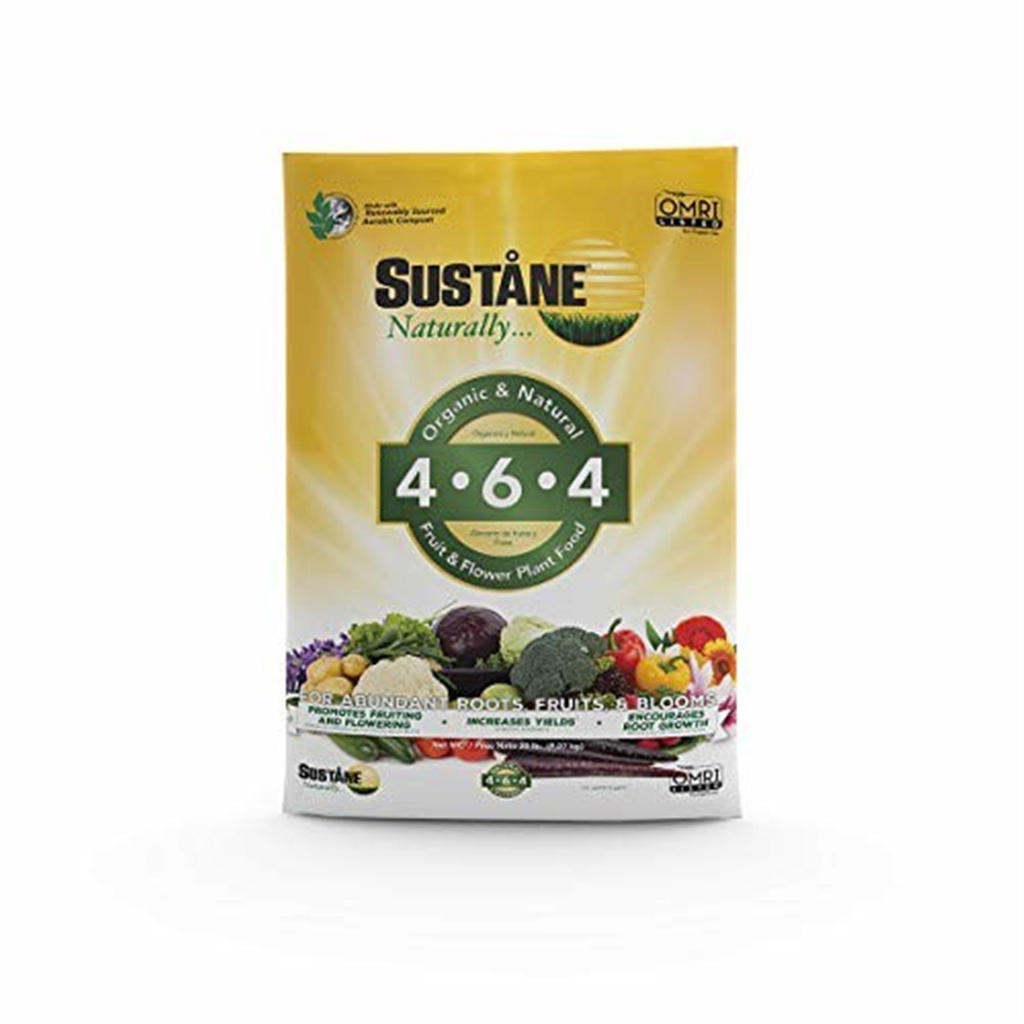 Sustane 4-6-4 Organic & Natural Fruit & Flower Plant Food Fertilizer- 20 lb