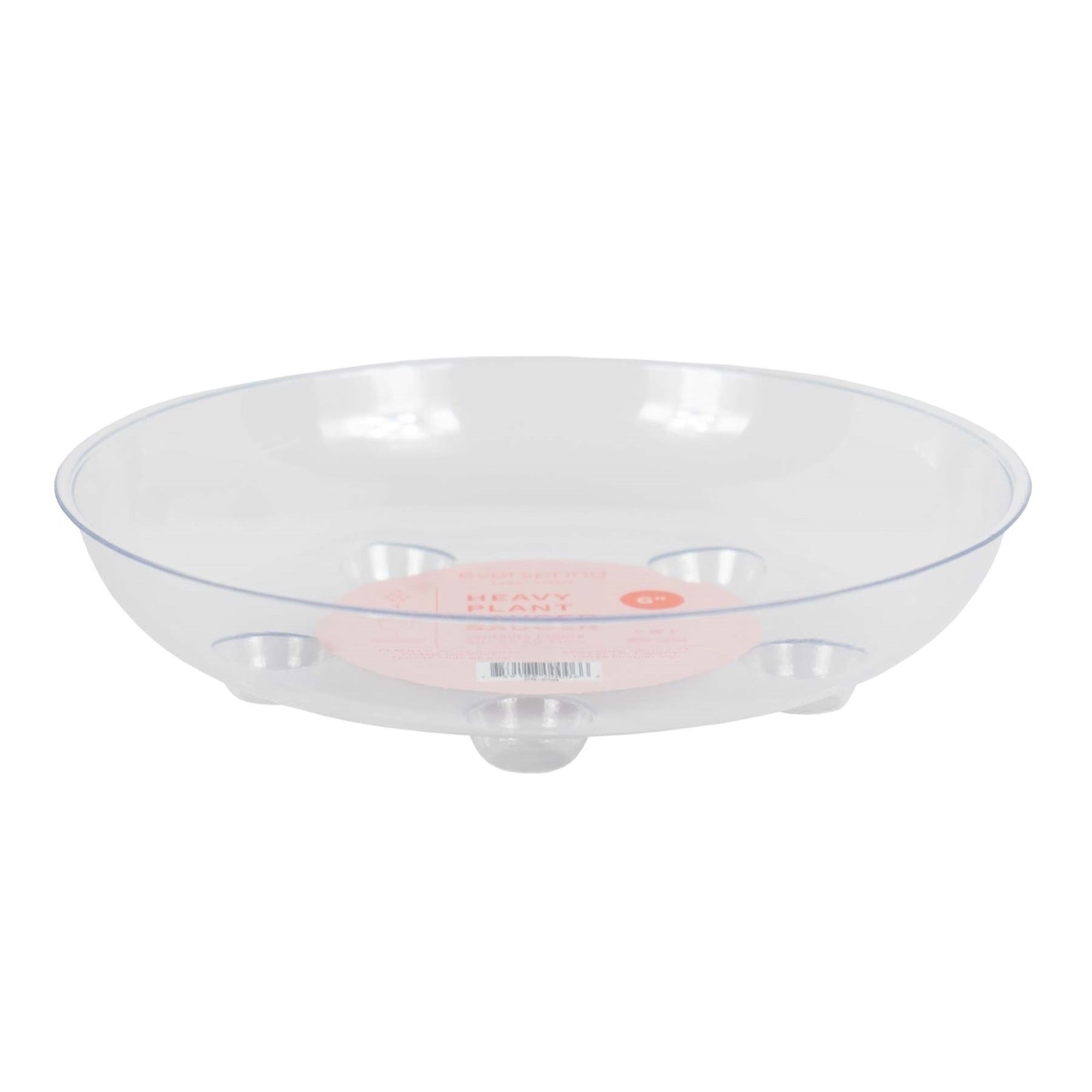 CWP Heavy Gauge Footed Carpet Saver Saucer, 6-Inch Diameter, Clear