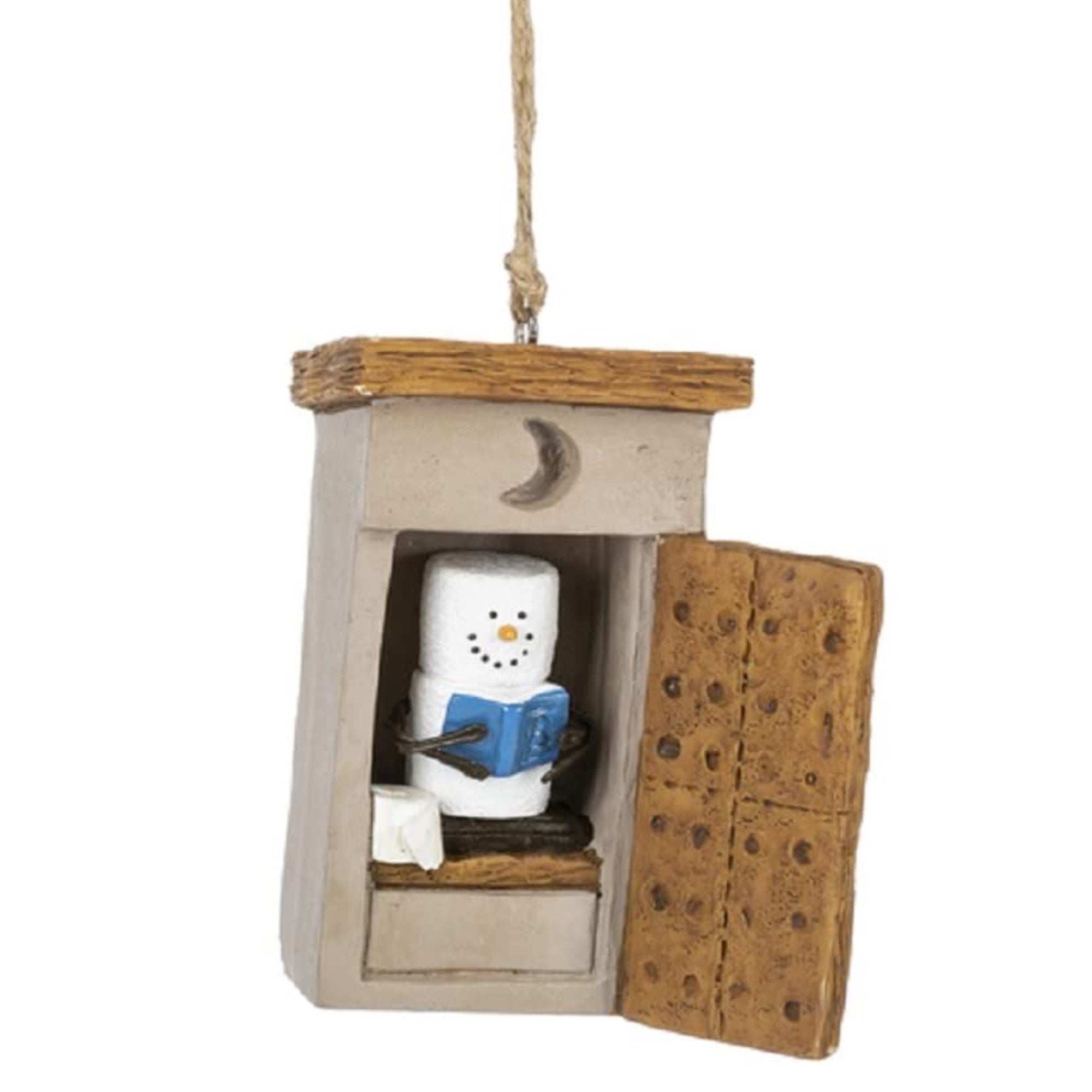Ganz Smores Outhouse Snowman Resin Holiday Christmas Ornament, 3"