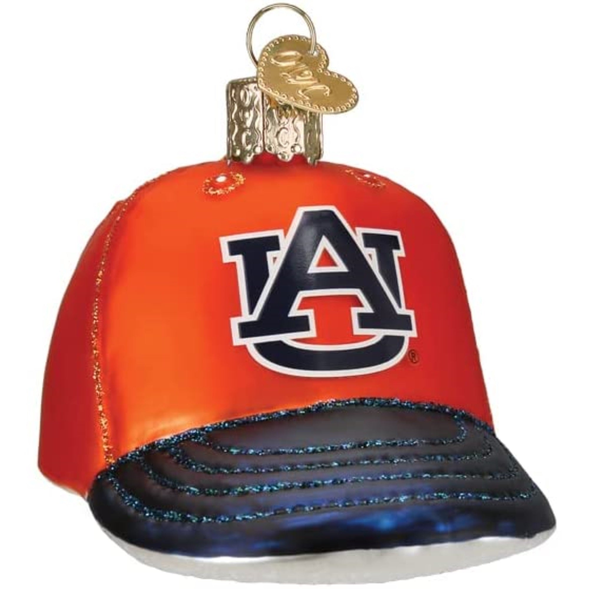 Old World Christmas Glass Blown Tree Ornament, Auburn Baseball Cap