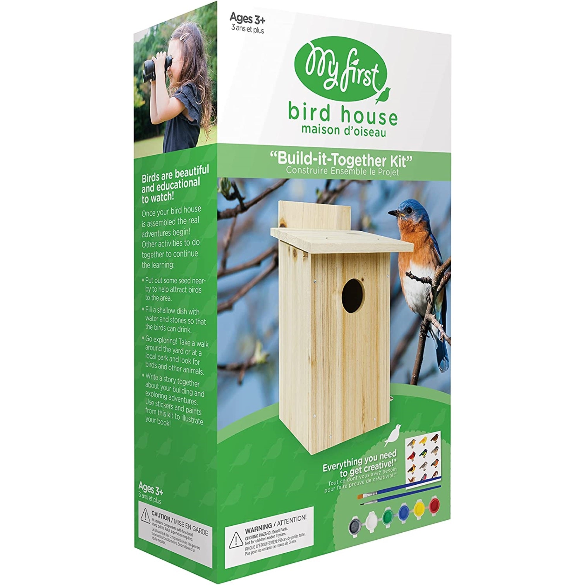 Nature's Way My First DIY Bird House To Paint, Assemble, and Decorate Wood Craft for Kids, 10"