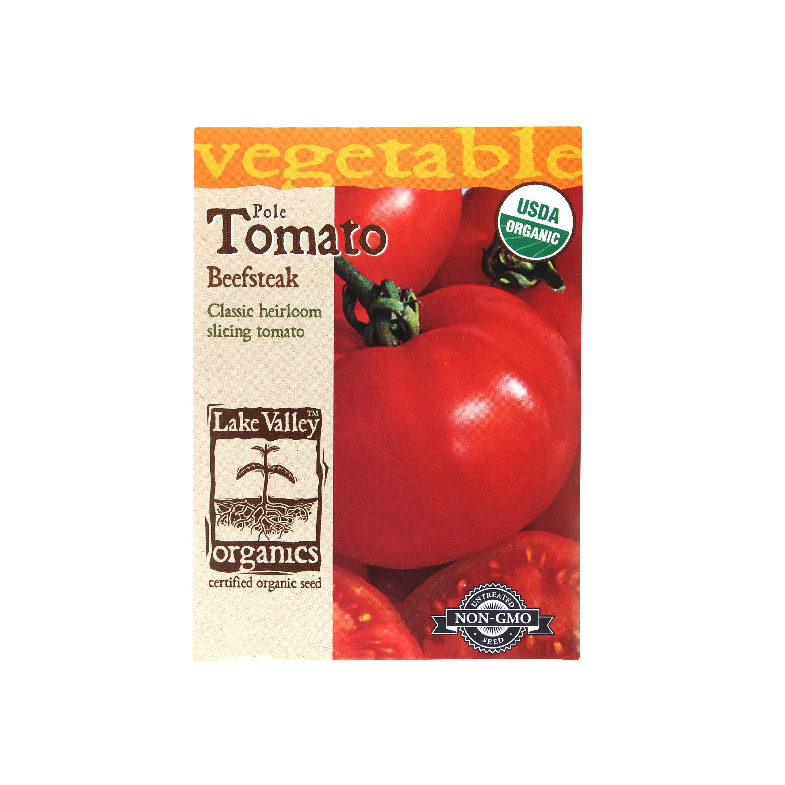 Lake Valley Seed Tomato (Pole) Organic Beefsteak Seeds, 0.30g