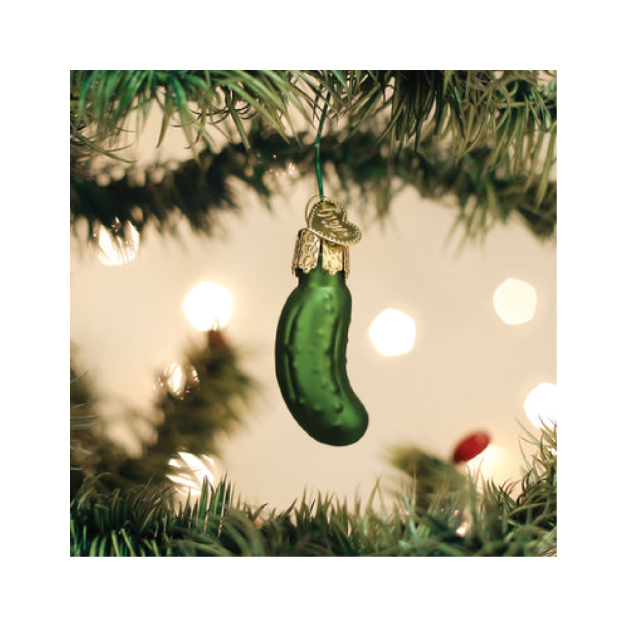 Old World Christmas Mini Pickle Blown Glass Holiday Ornament For Tree