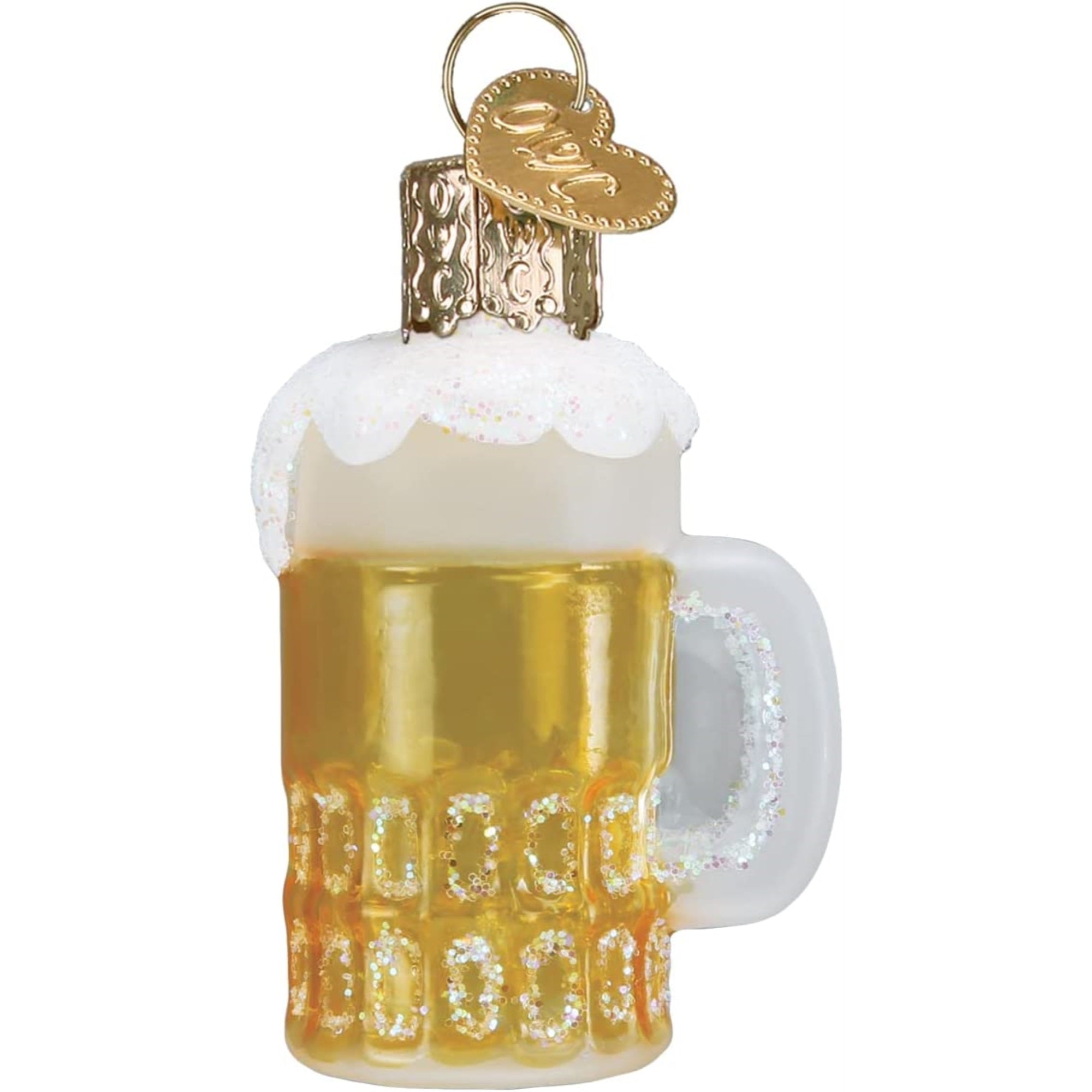 Old World Christmas Mini Blown Glass Mug of Beer Ornament, 2"