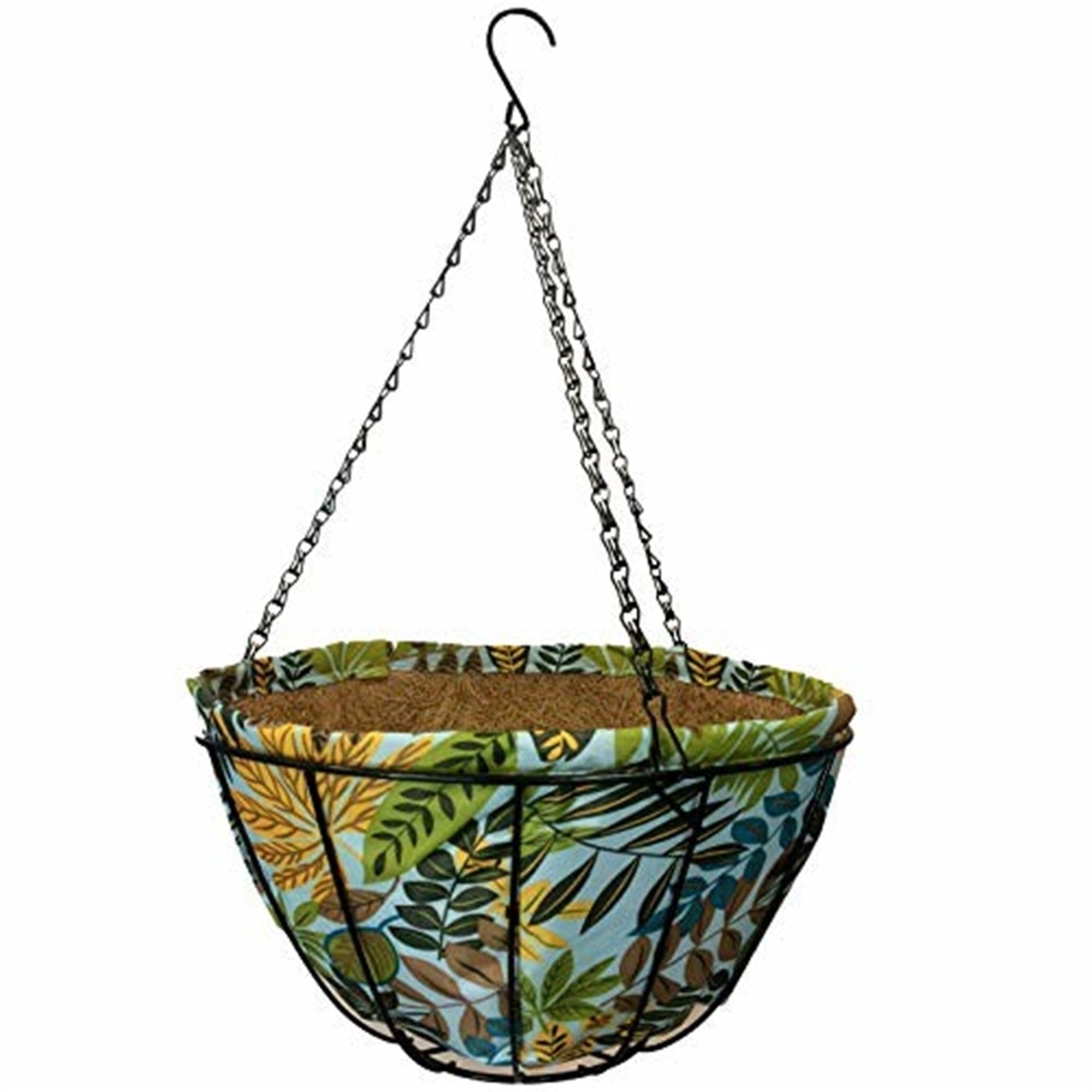 Gardener Select Hanging Basket Fabric Coco Liner, Blue/Green (14in Diam x 7in H)