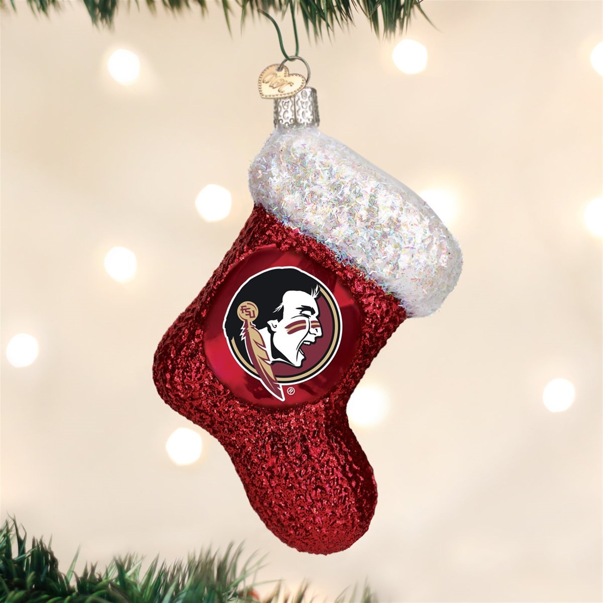 Old World Christmas Hanging Glass Tree Ornament, Florida State Stocking
