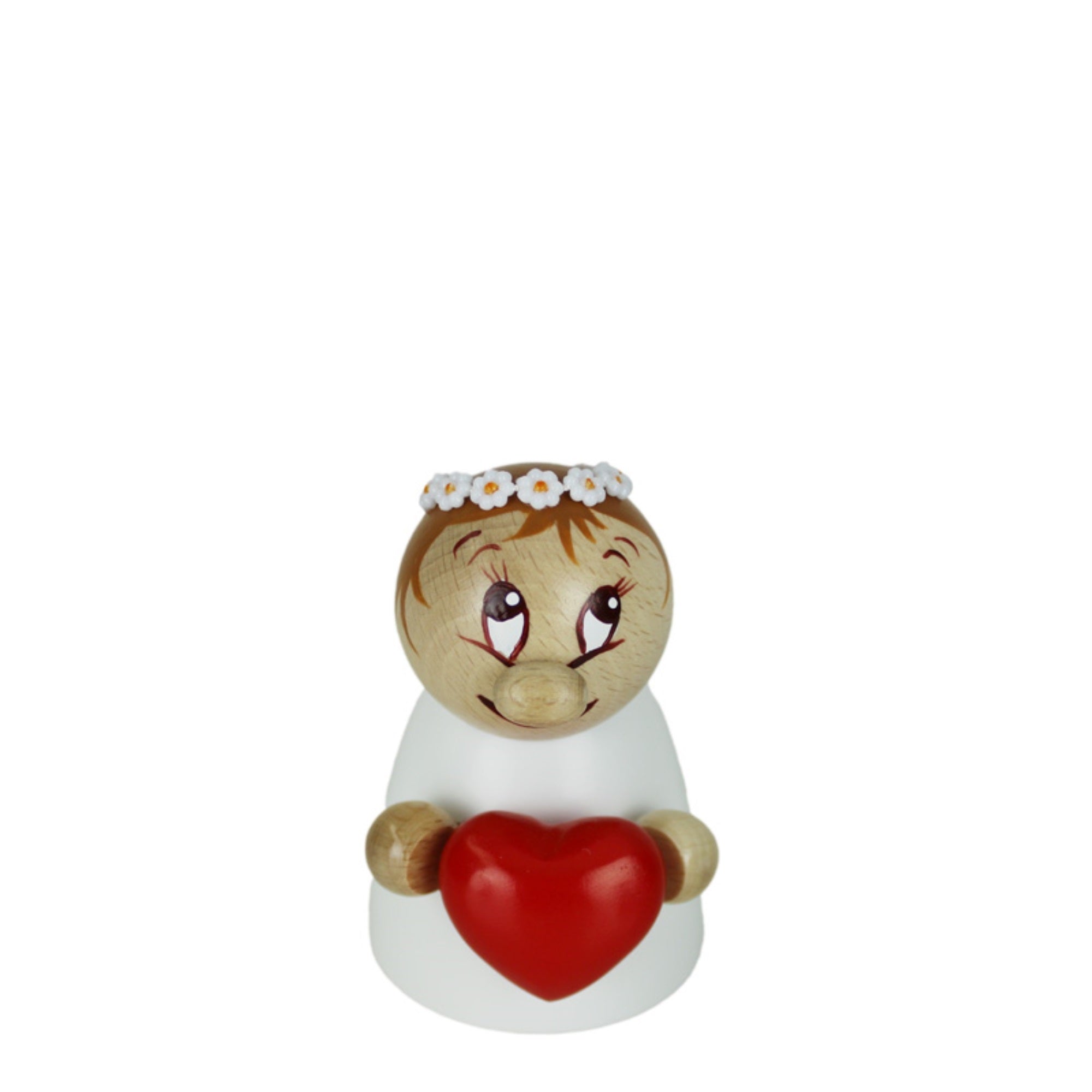 Steinbach Clumsy Mini Collection, Valentine (Wooden Natural) w/ Wreath Hair 4.7"