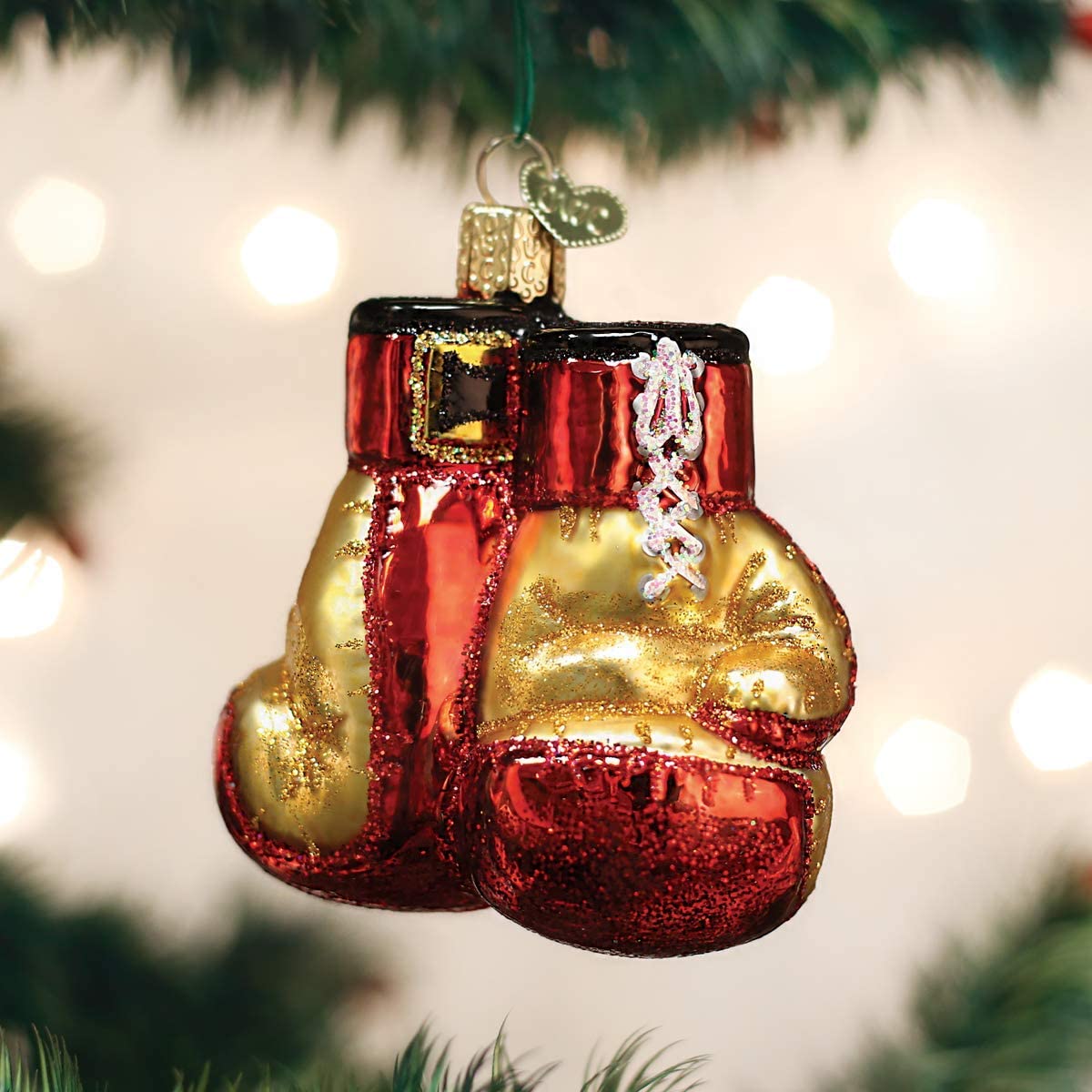 Old World Christmas Boxing Gloves Glass Blown Ornament