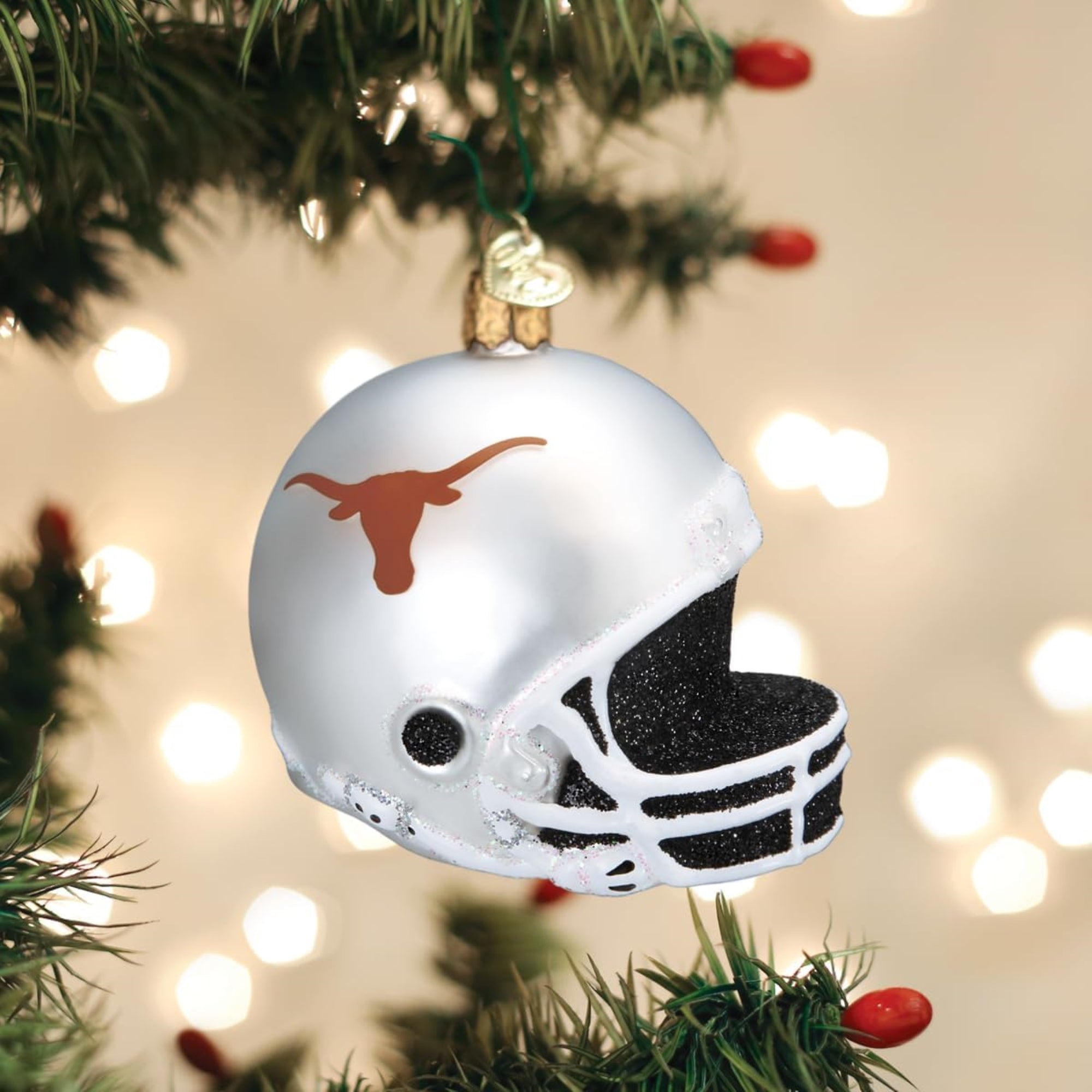 Old World Christmas Texas Helmet Glass Ornament for Christmas Tree