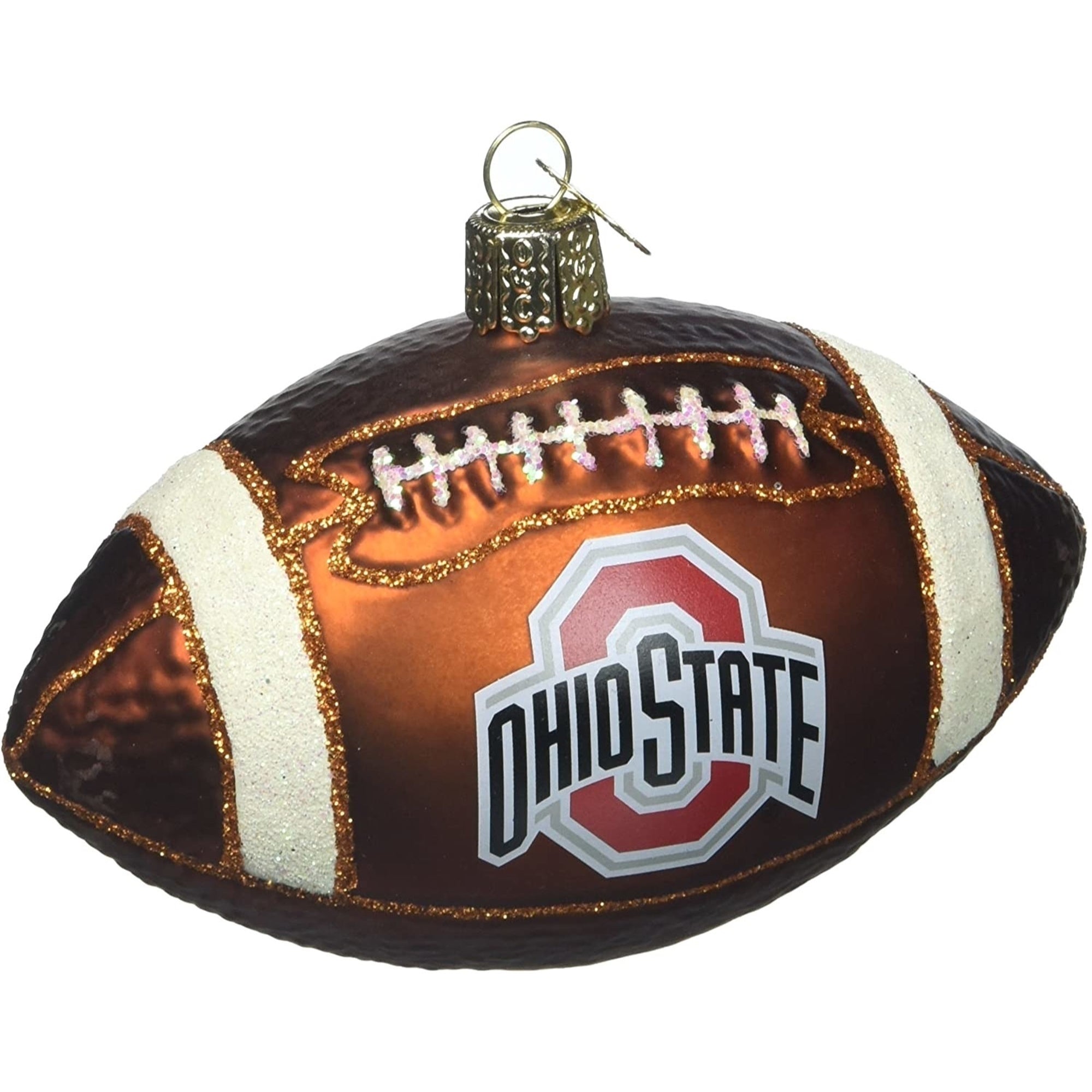 Old World Christmas Glass Blown Ohio State Football Ornament