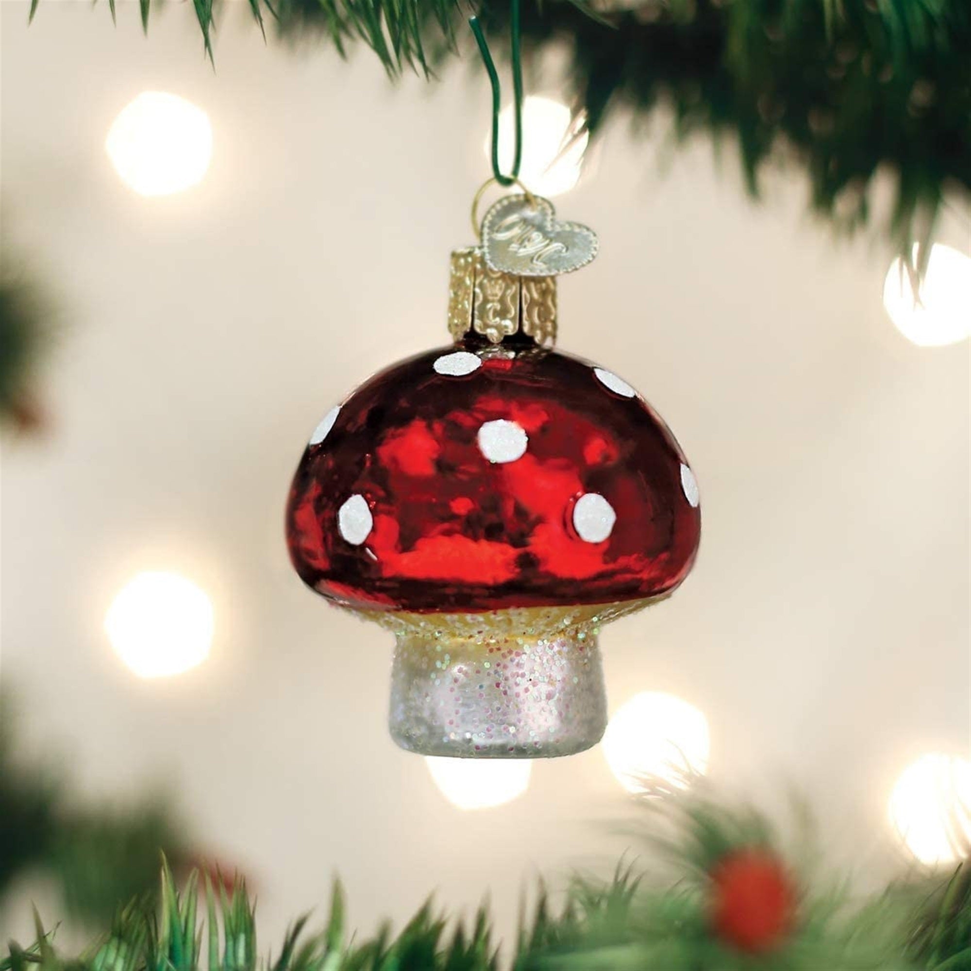 Old World Christmas Glass Blown Lucky Mushroom Ornament