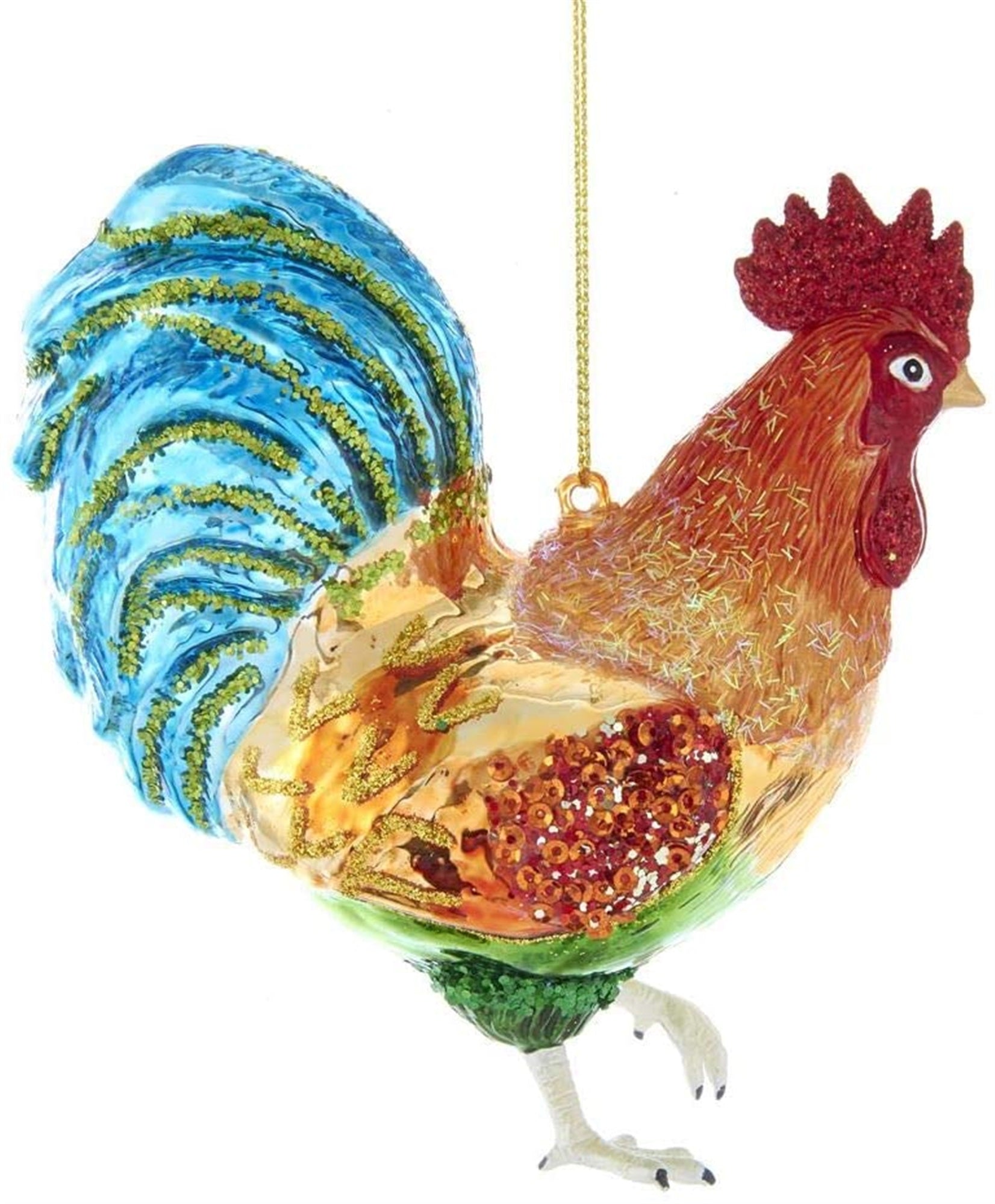 Kurt Adler Noble Gems Glass Rooster Ornament