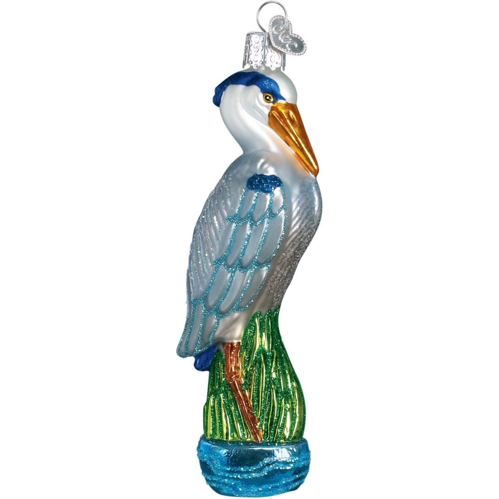 Old World Christmas Blown Glass Christmas Ornament, Great Blue Heron