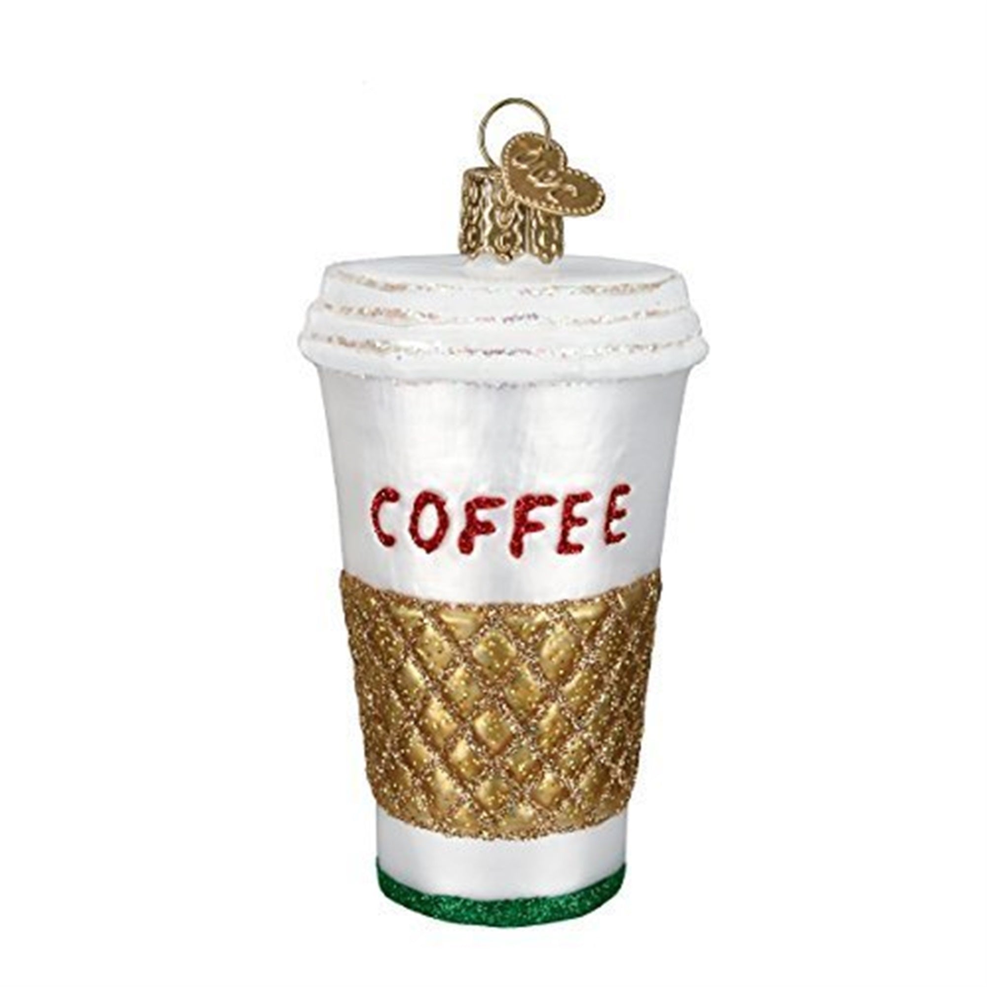 Old World Christmas Glass Blown Coffee To Go Ornament