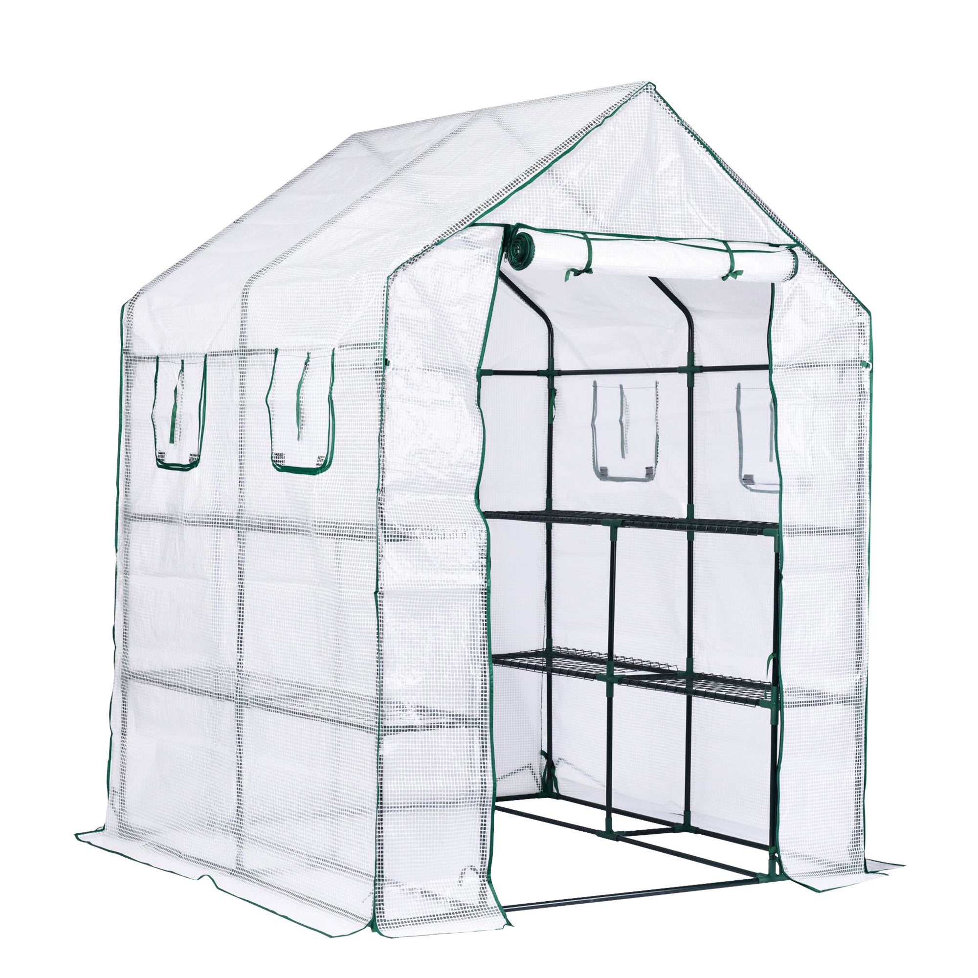 Garden Elements Personal Plastic Indoor/Outdoor Standing Greenhouse For Seed Starting and Propagation, Frost Protection, Clear, Large, 56" x 56" x 77"