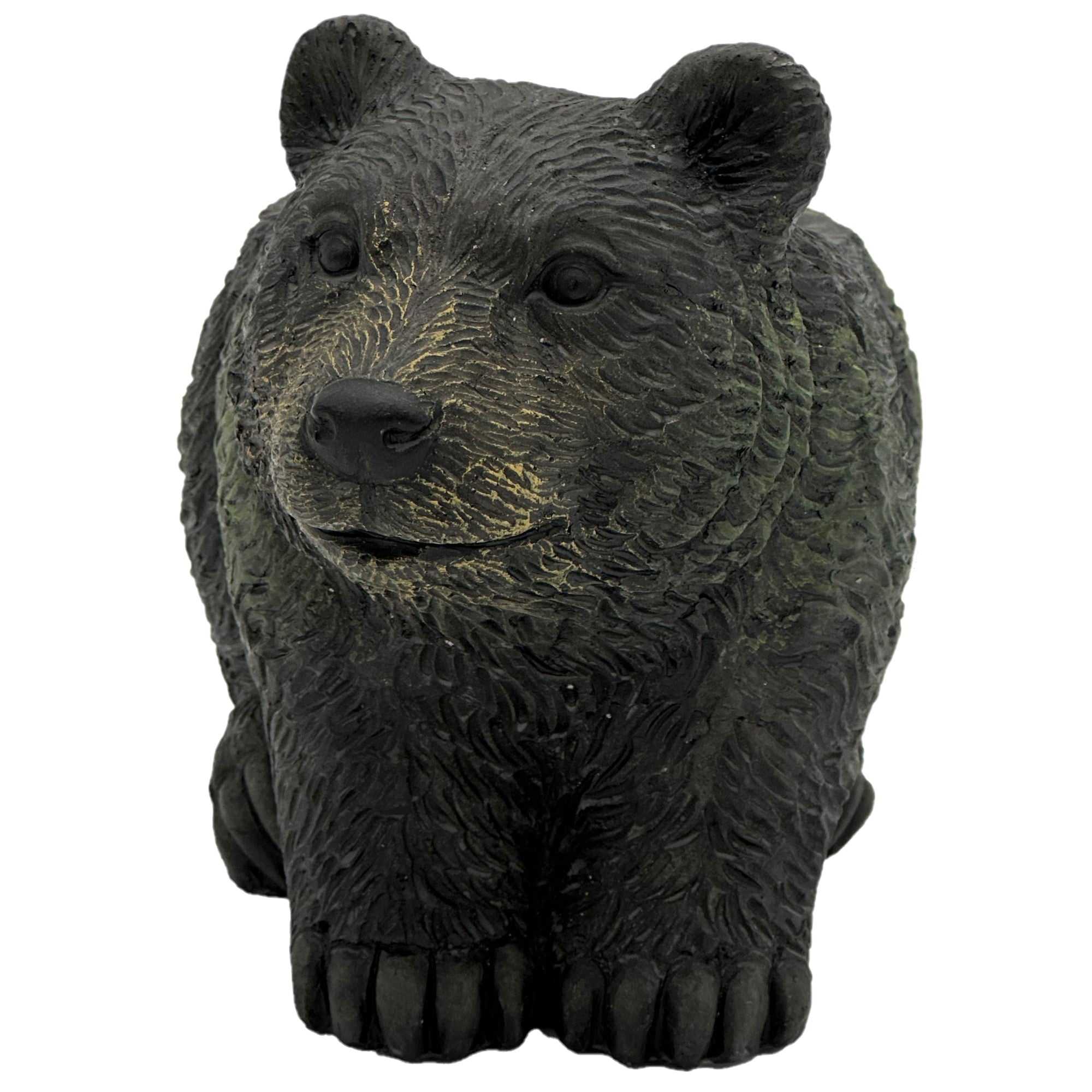 Classic Home and Garden Indoor Outdoor Cement Bear Planter, Dark Brown, 7"