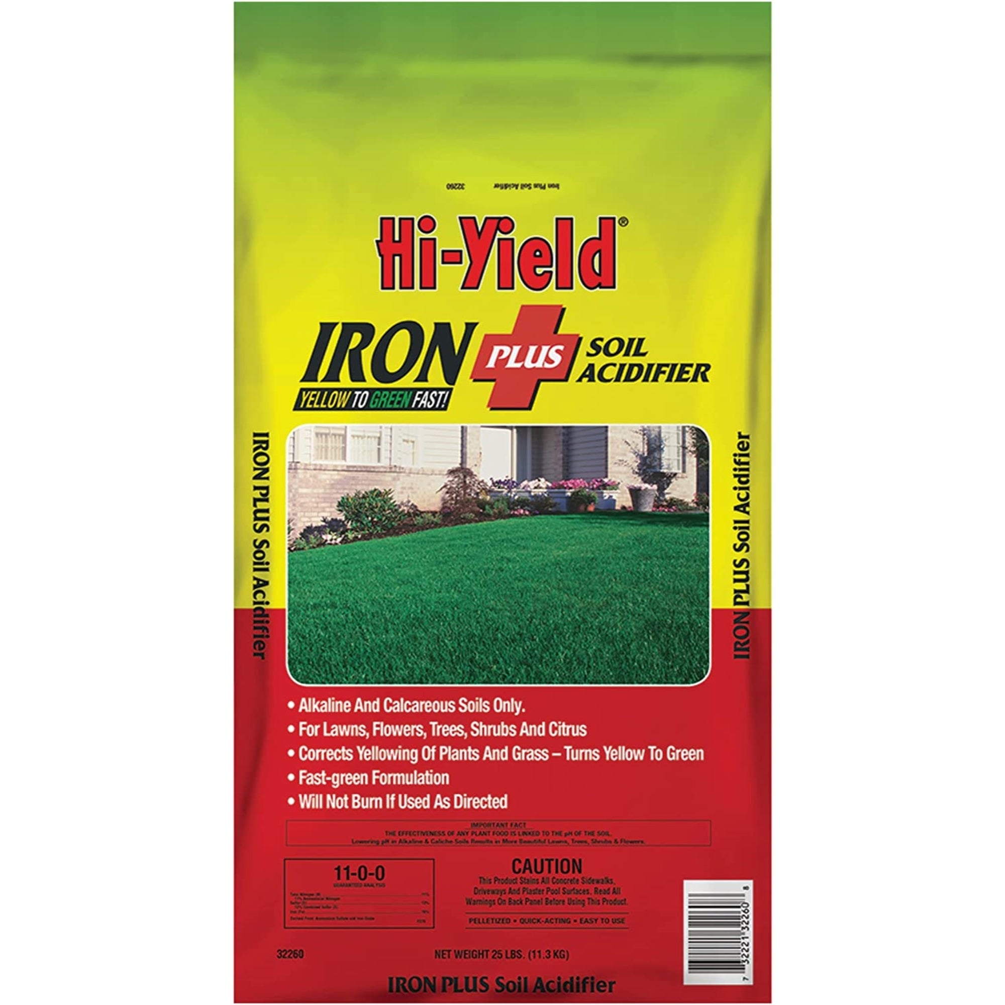 Hi-Yield Iron Plus Soil Acidifier 11-0-0, 25 Pound Bag