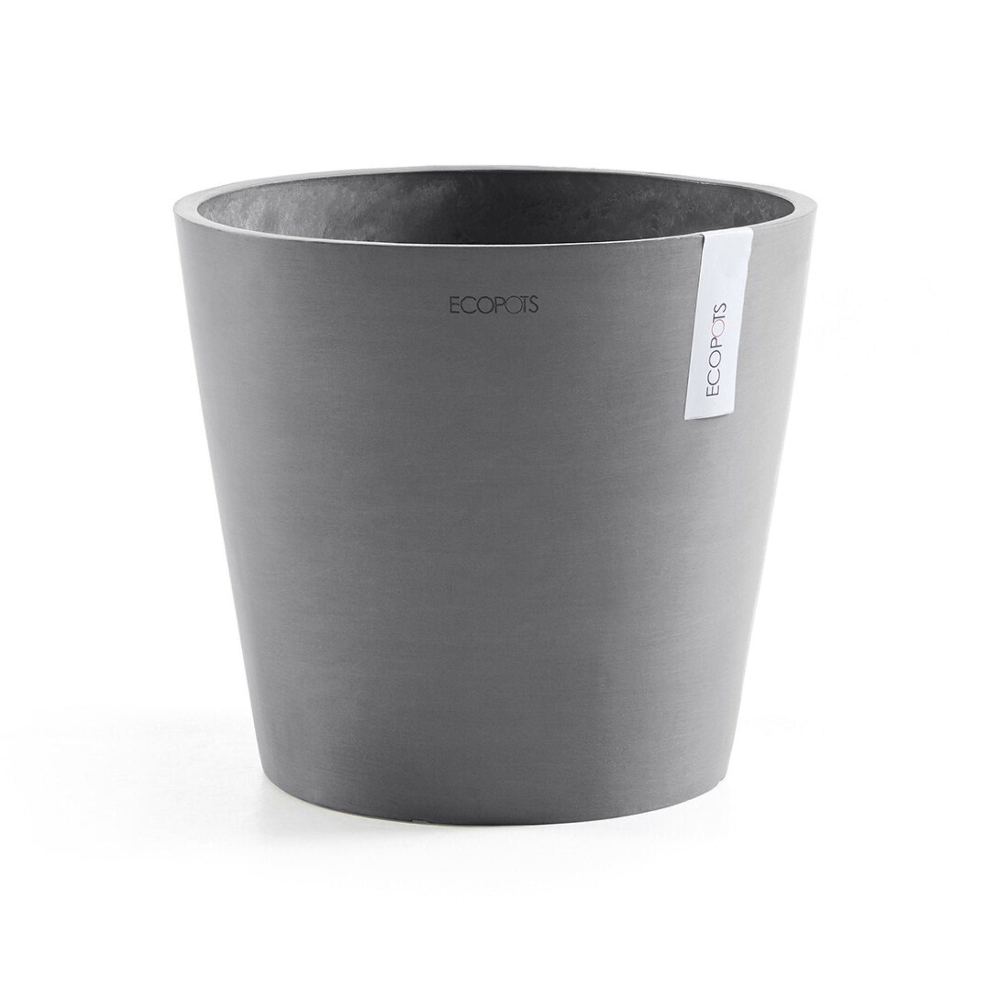 EcoPots Amsterdam Modern Round Recycled Plastic Planter Flower Pot