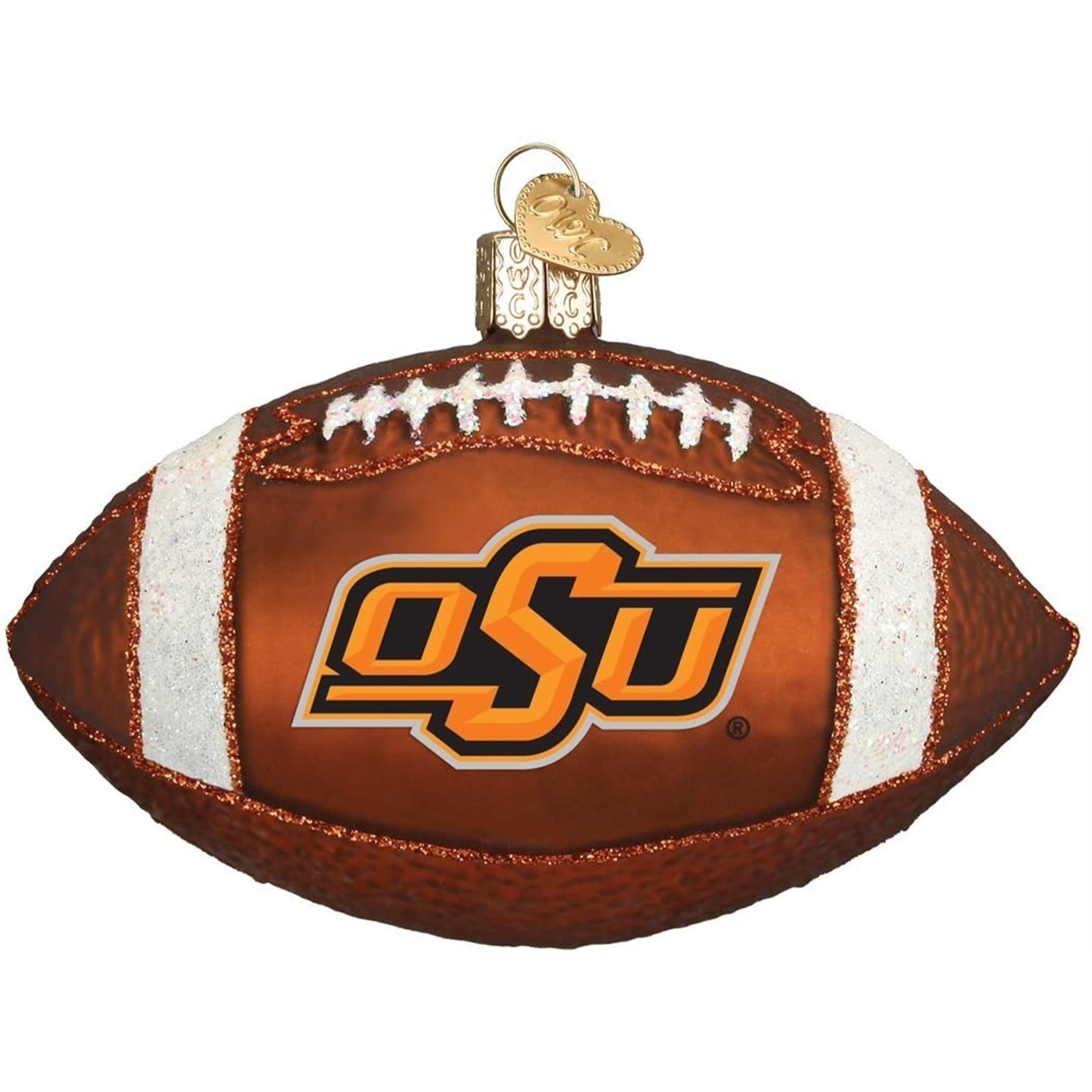 Old World Christmas Glass Blown Ornament Oklahoma State Football, 4"