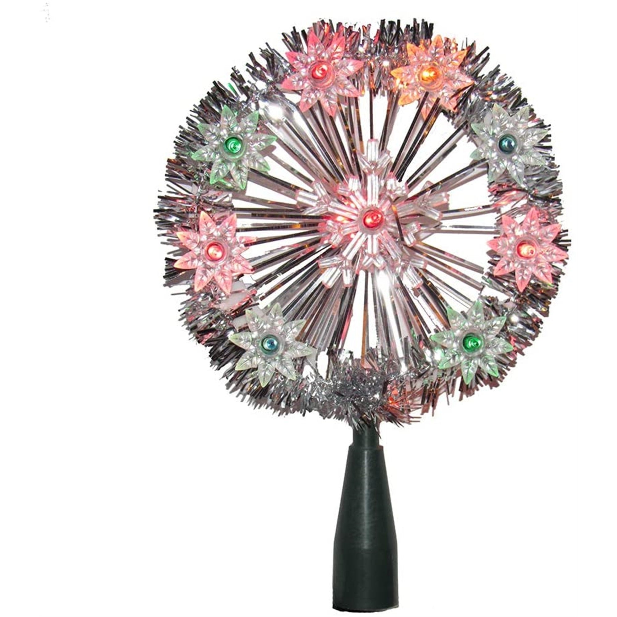 Kurt Adler Snowflake With Multi-Color Lights Treetop, 5.5"