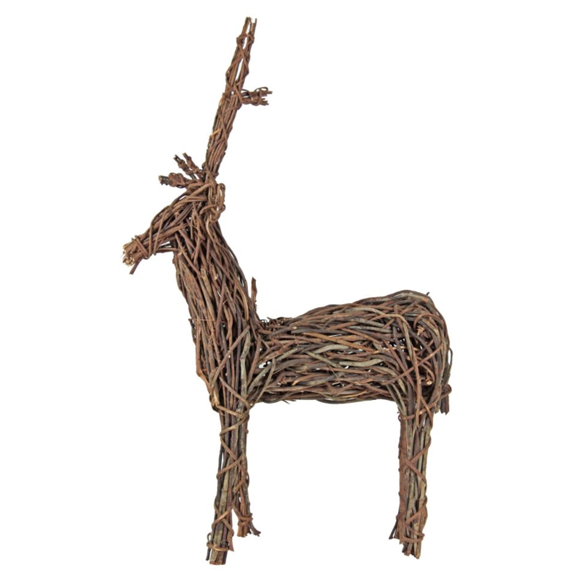 Garden Elements Outdoor Christmas Decoration, Grapevine Standing Deer, Brown 24"