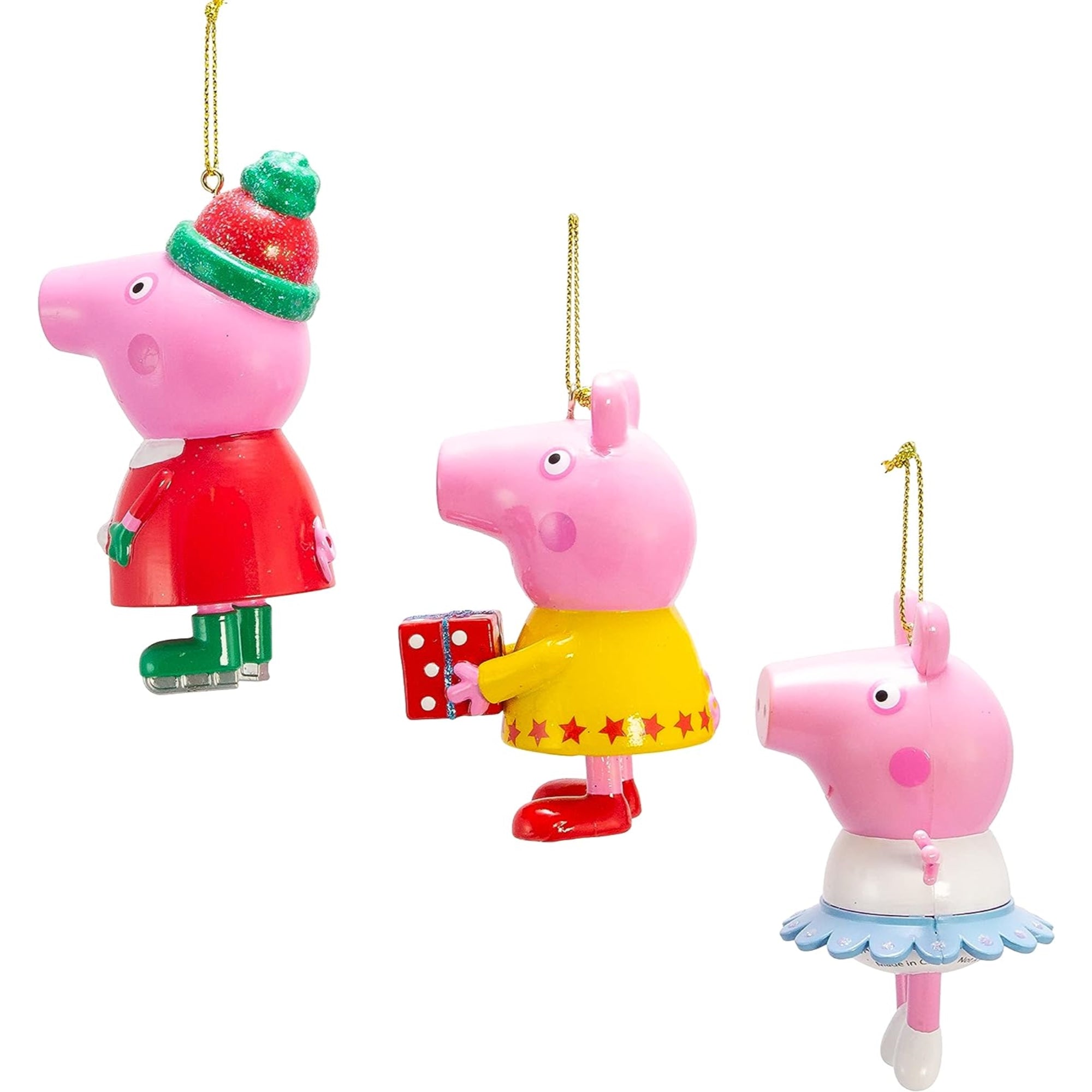 Kurt Adler Peppa Pig Plastic Ornament Sets, Multi-Colored, 3.5"