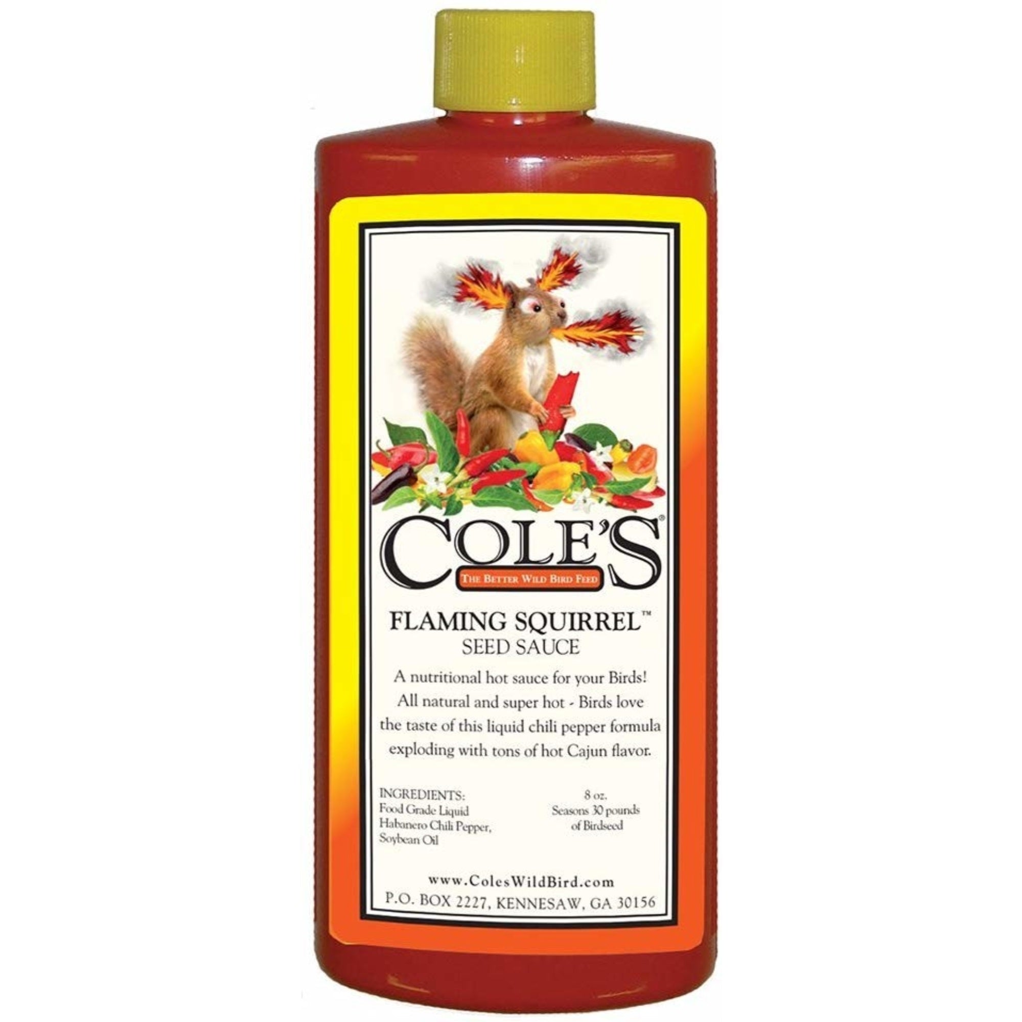 Cole's Wild Bird Products Flaming Squirrel Seed Sauce, 8-Ounce