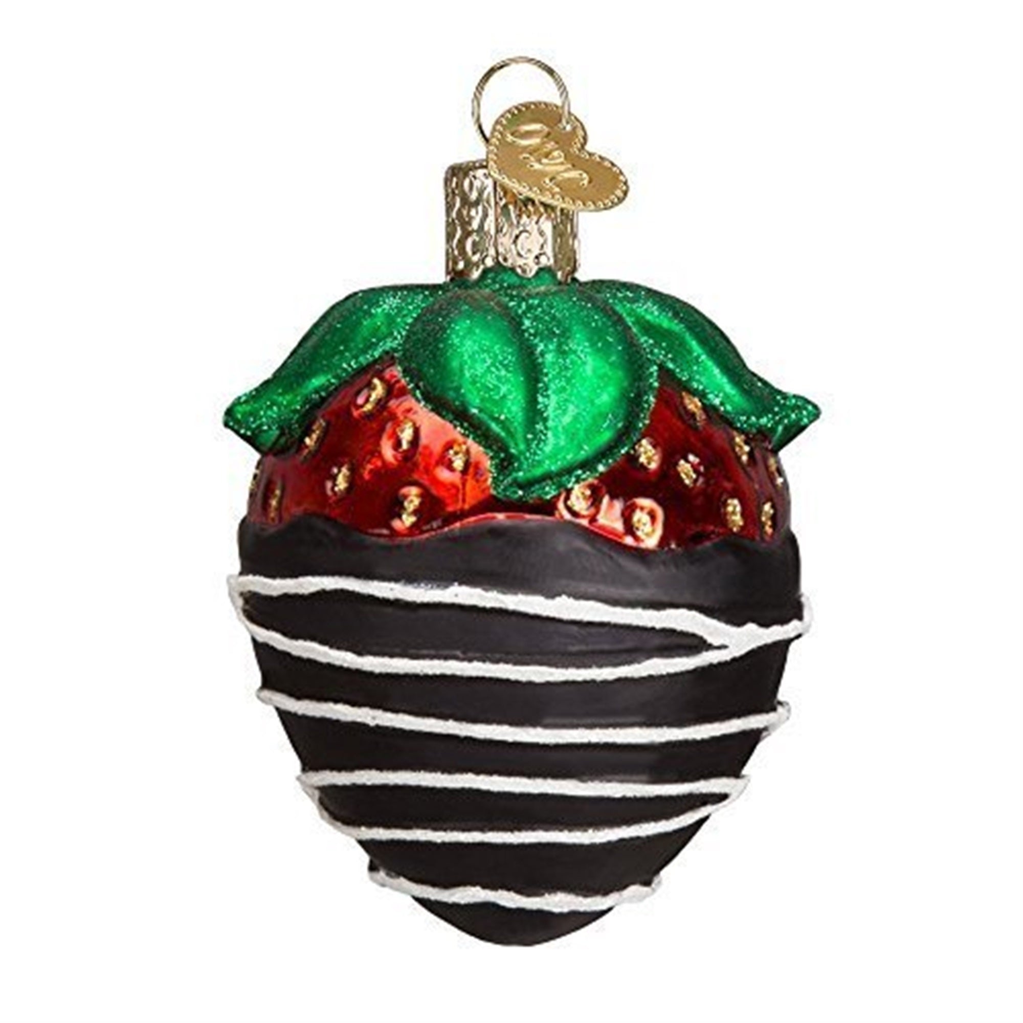 Old World Christmas: Chocolate Dipped Strawberry Glass Blown Ornament