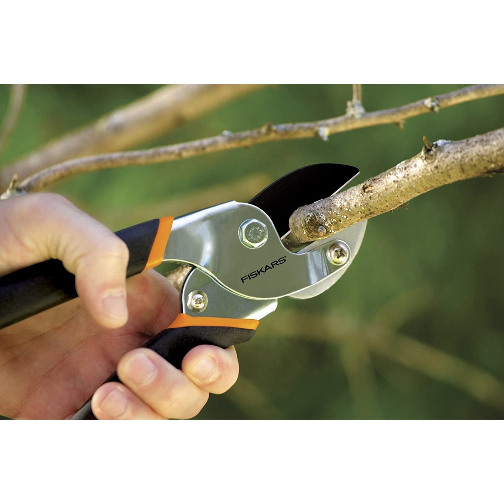 Fiskars Power-Lever Anvil Gardening Pruner With Non-Stick Blade, 10"