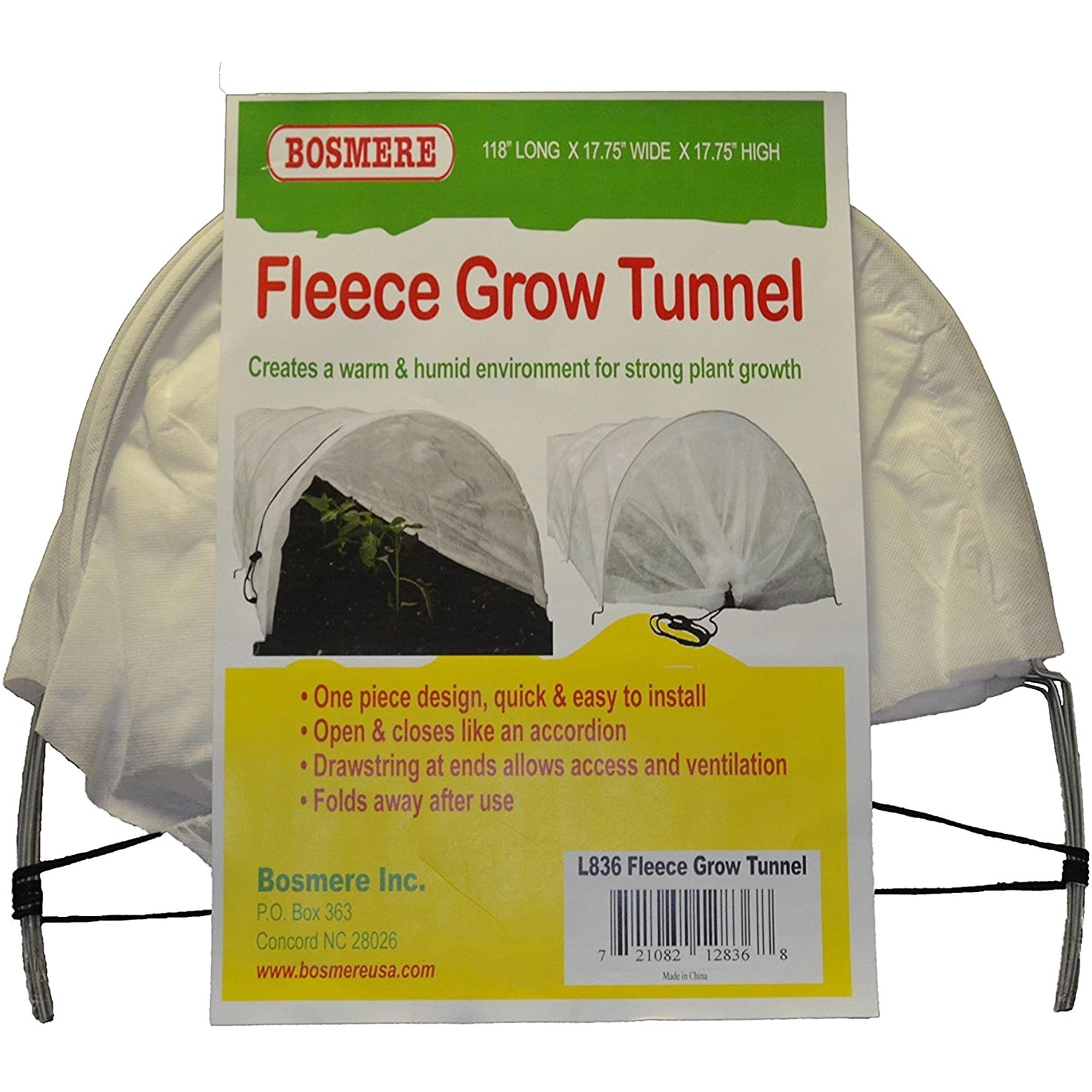 Bosmere Fleece Tunnel Plant Row Cover, 10-Feet, Green