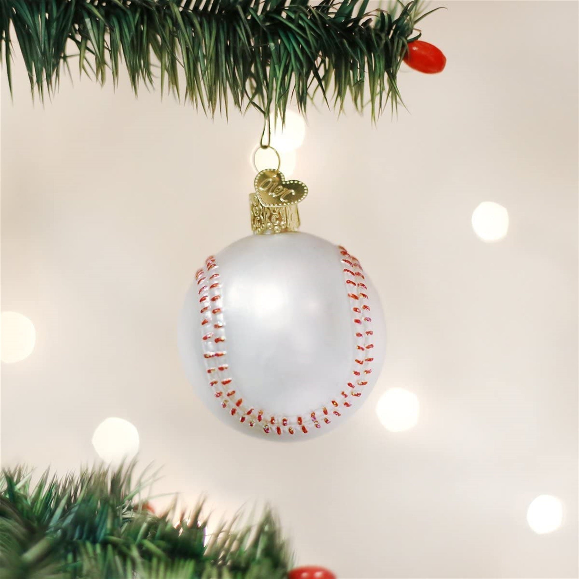 Old World Christmas Blown Glass Christmas Ornament, Baseball