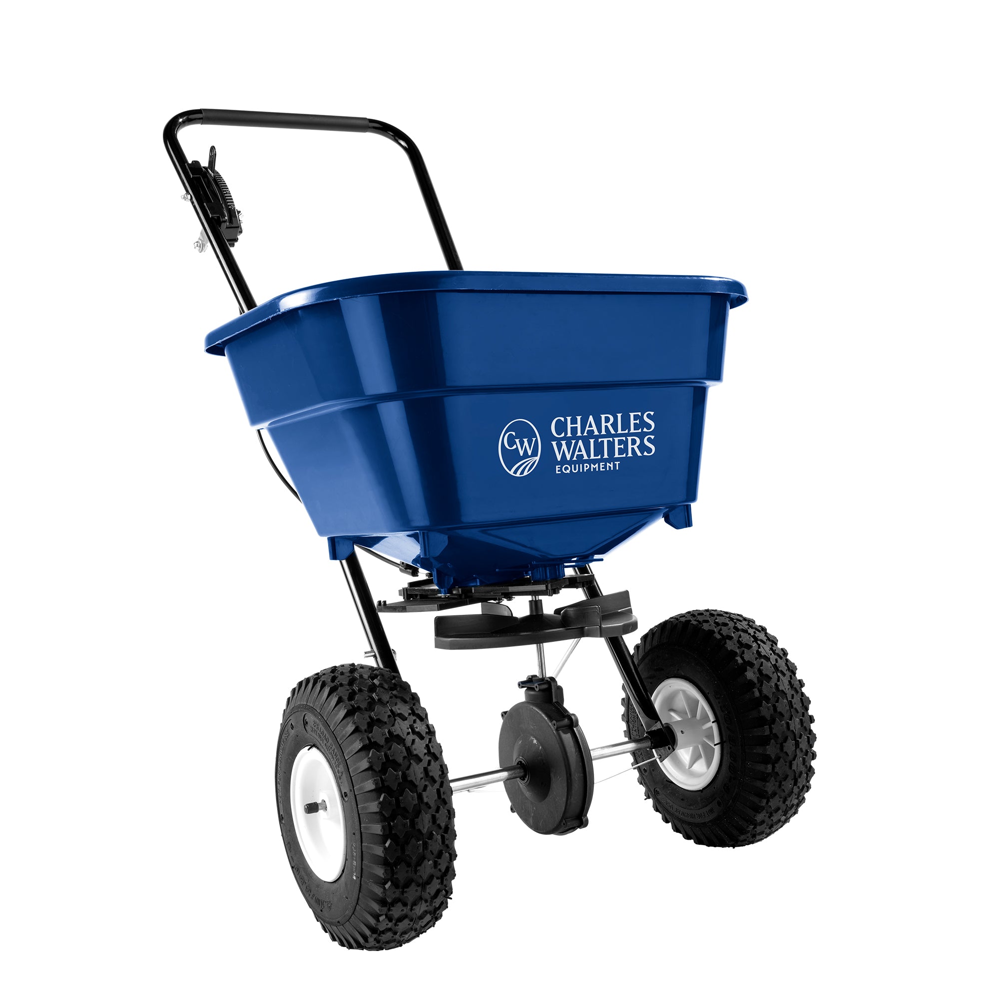 Charles Walters Equipment Estate Style Broadcast Spreaders for Spreading Fertilizer and Ice Melt on Lawns, Sidewalks, and Driveways, 65lb Capacity