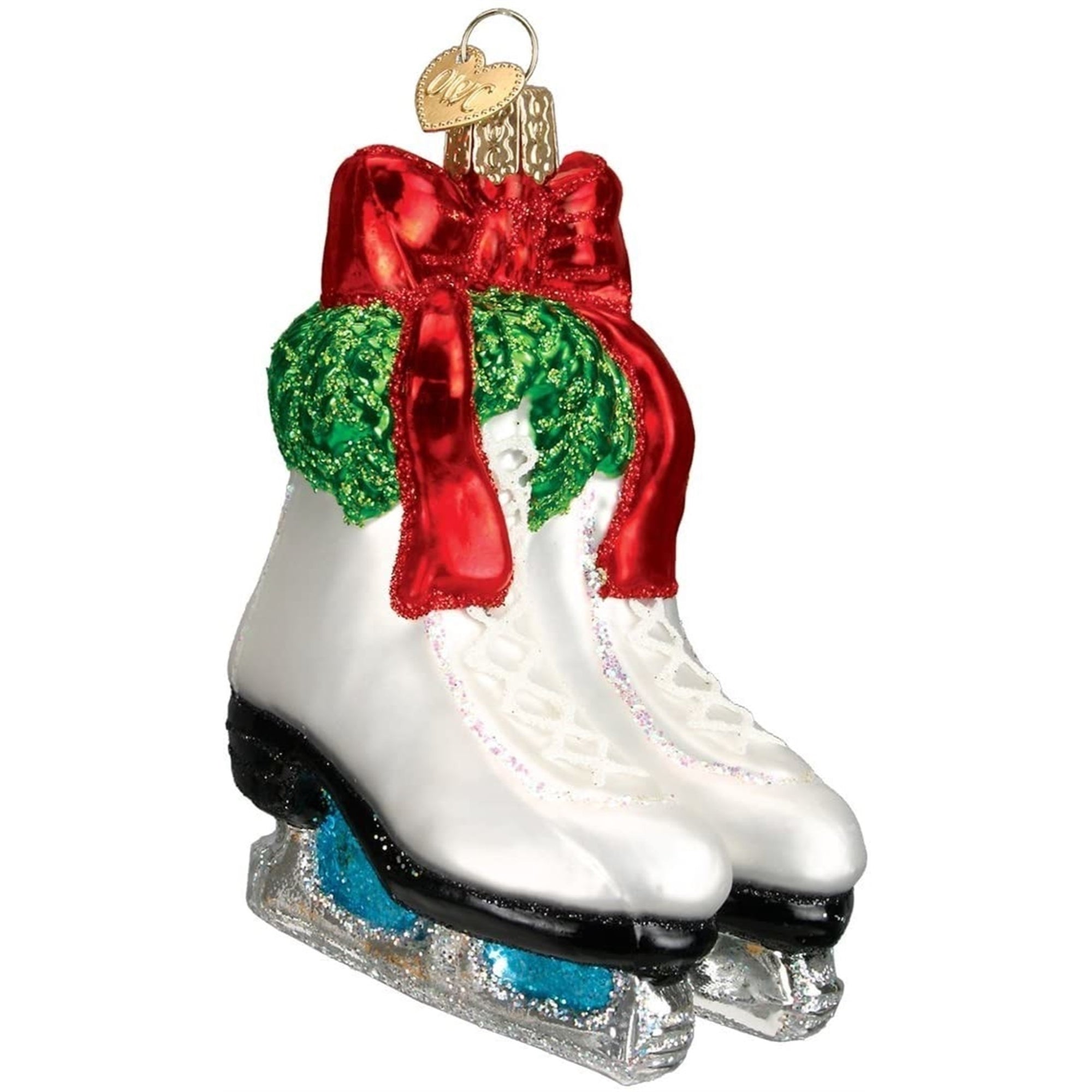 Old World Christmas Glass Blown Holiday Skates Ornament