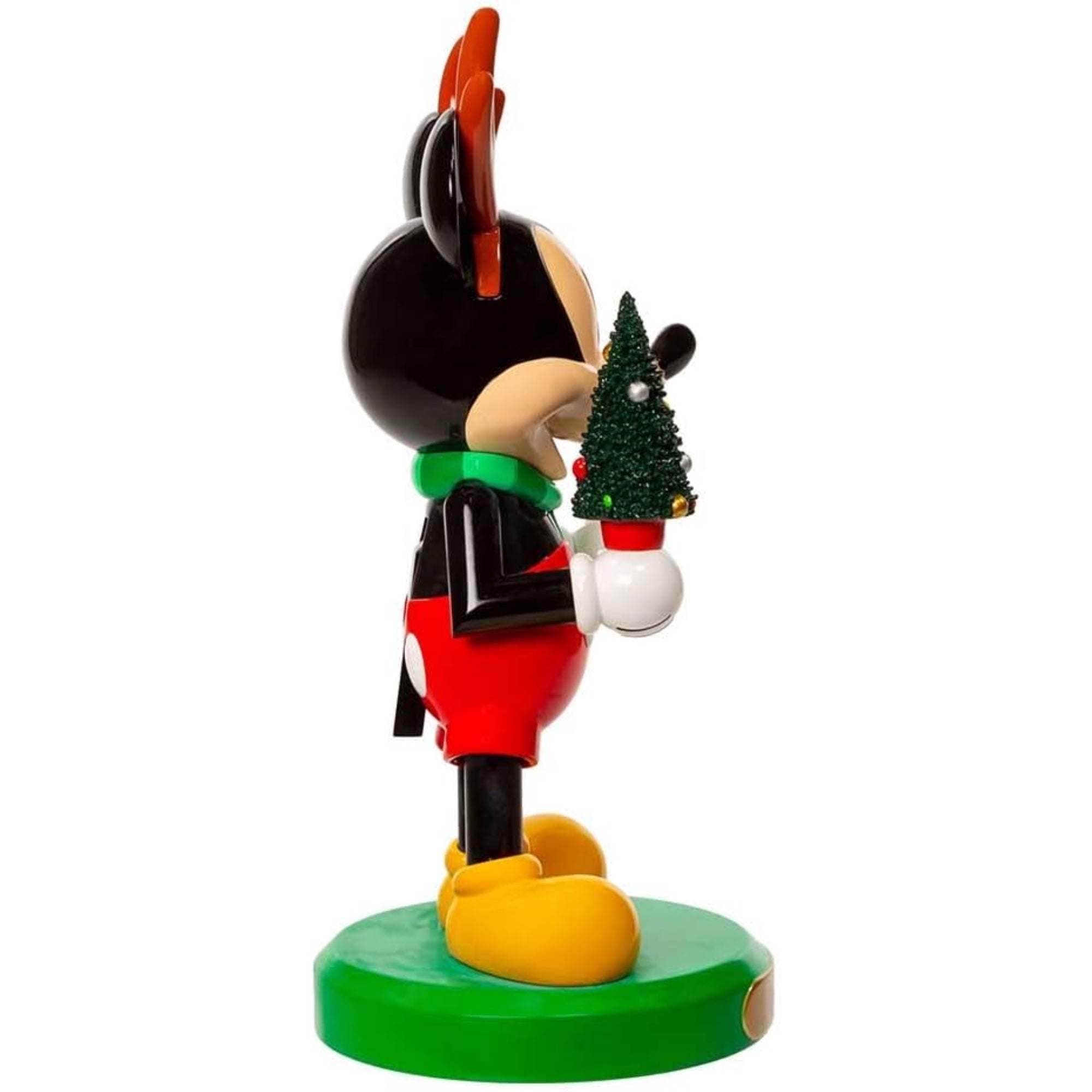 Kurt Adler Disney Mickey Mouse with Antlers and Tree Nutcracker, 6"