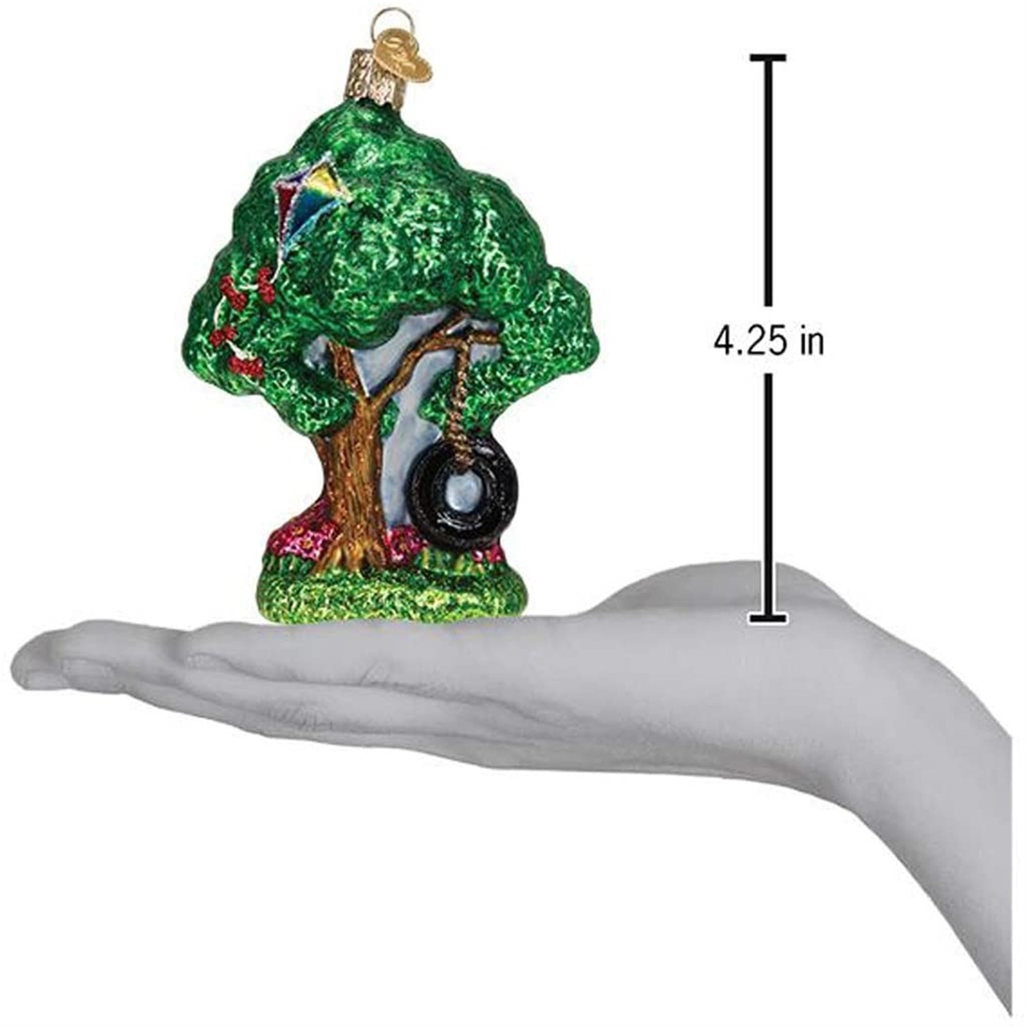 Old World Christmas Blown Glass Christmas Ornament, Tire Swing
