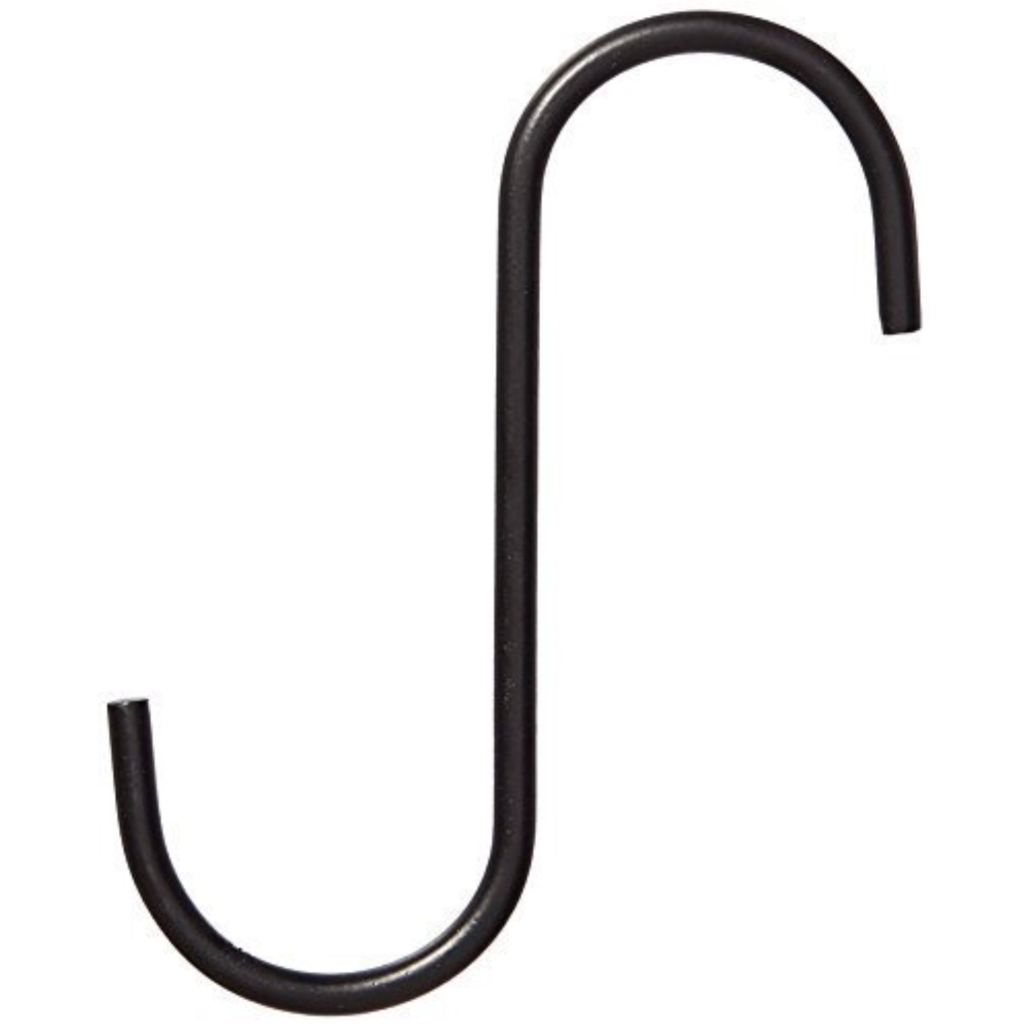 Hookery (#GH06) Metal S Extension Hook, Black 6” with 1” opening (Pack of 1)