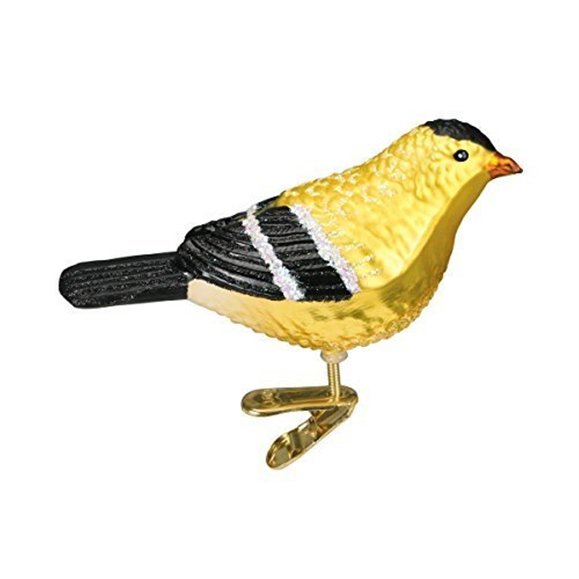 Old World Christmas Glass Blown American Goldfinch Ornament